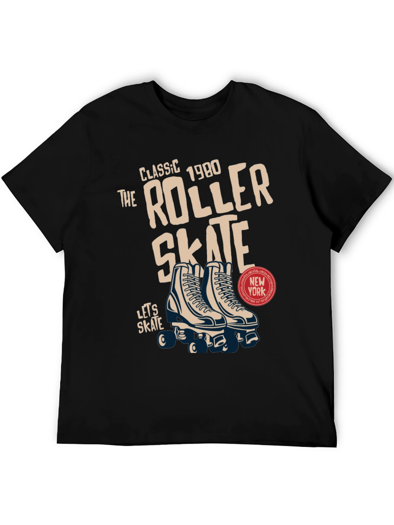 Retro Roller Skate Graphic Tee - Classic 1980s Design