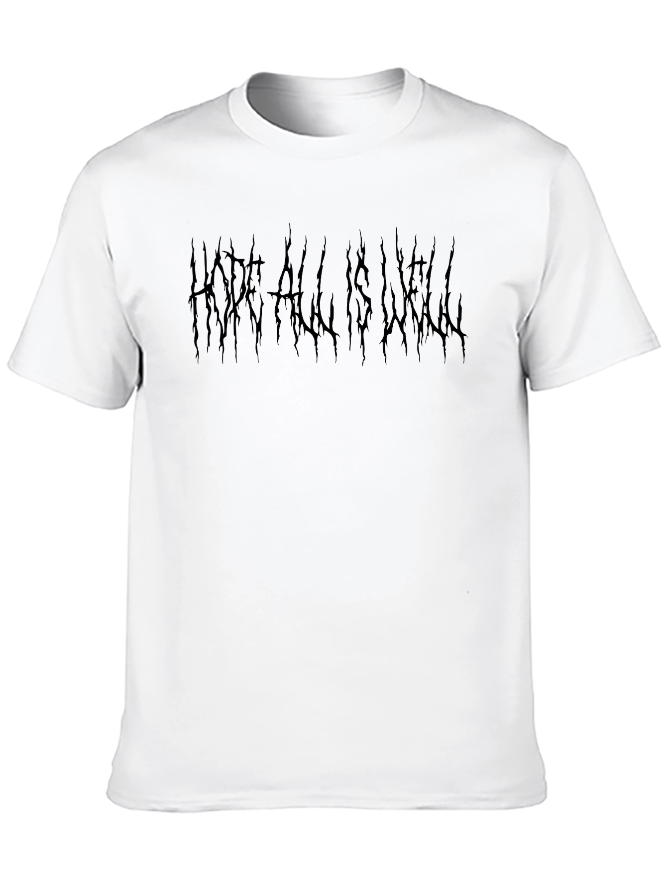 HOPE ALL IS WELL Black Graphic T-Shirt