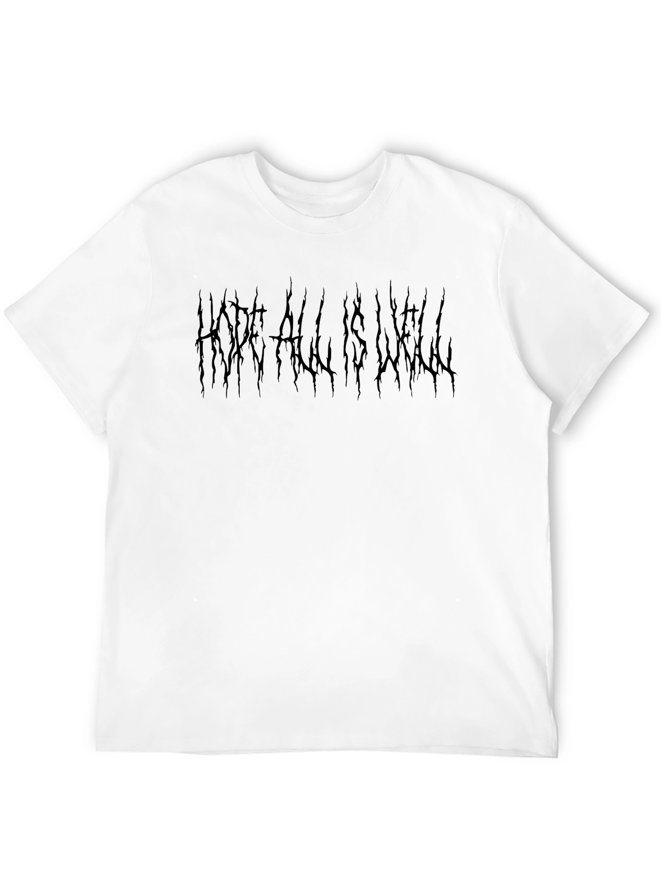 HOPE ALL IS WELL Black Graphic T-Shirt
