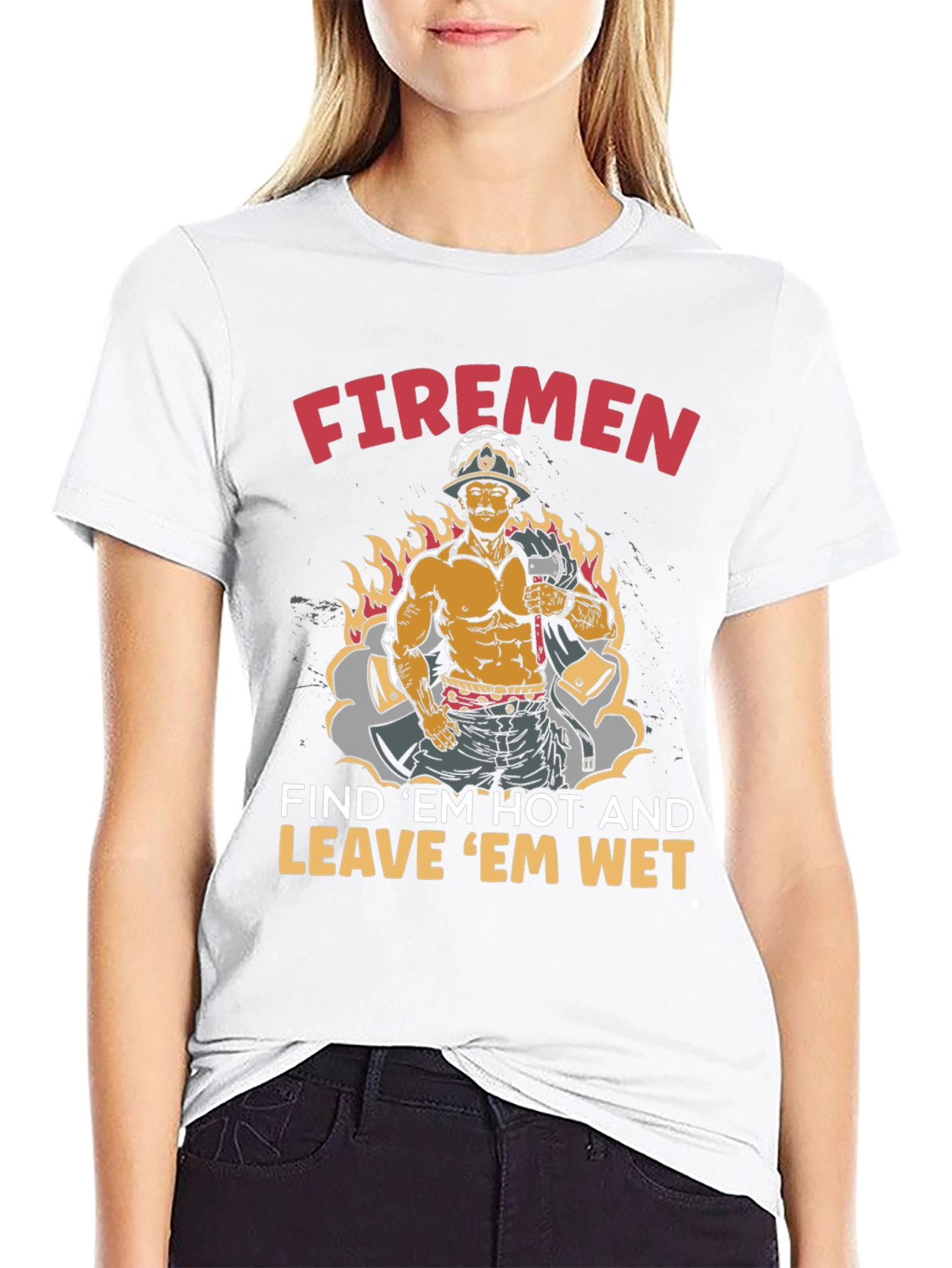 Firemen Find Em Hot Graphic T-Shirt
