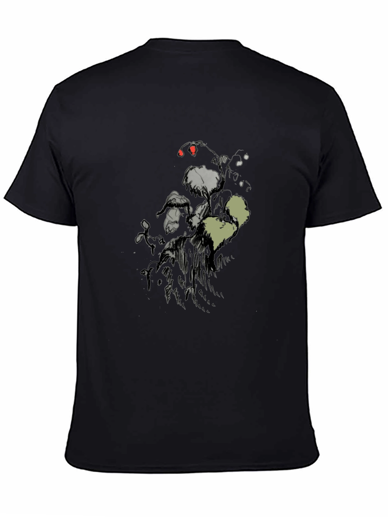 Mens Black Graphic Print Short Sleeve T-Shirt