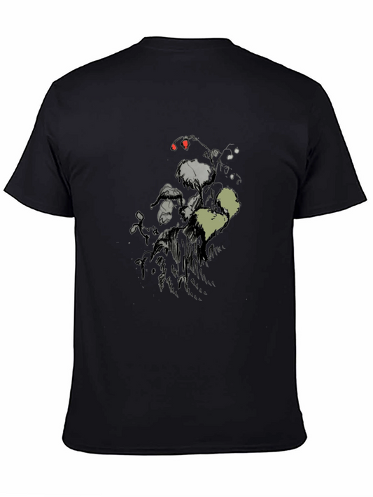 Mens Black Graphic Print Short Sleeve T-Shirt