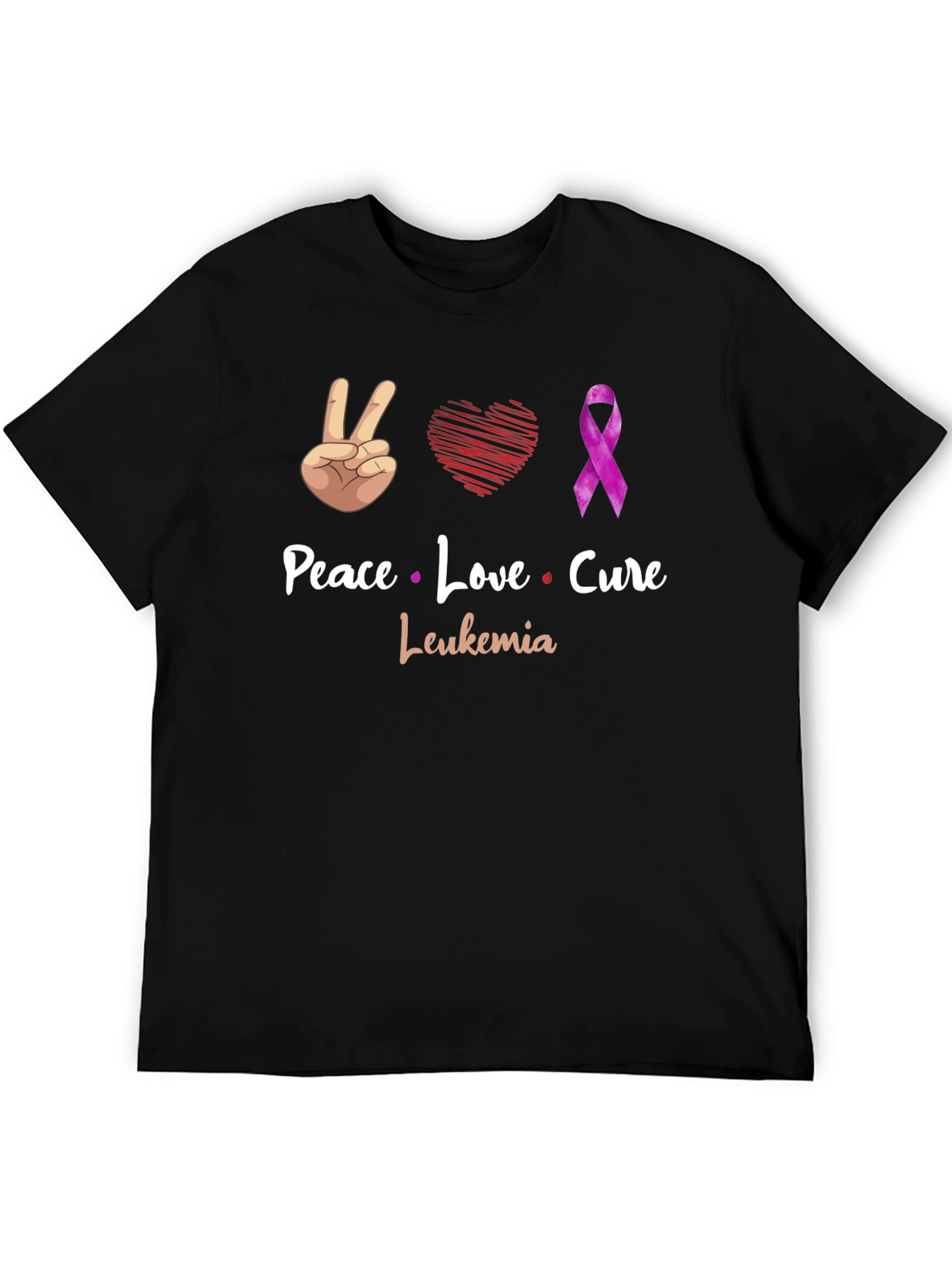 Peace Love Cure Leukemia Awareness T-Shirt