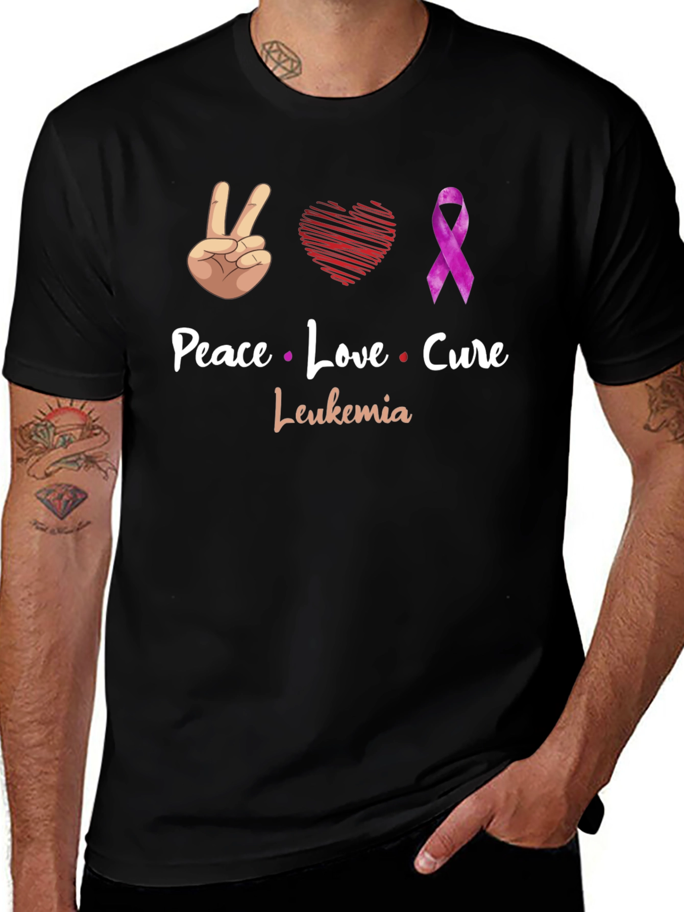 Peace Love Cure Leukemia Awareness T-Shirt