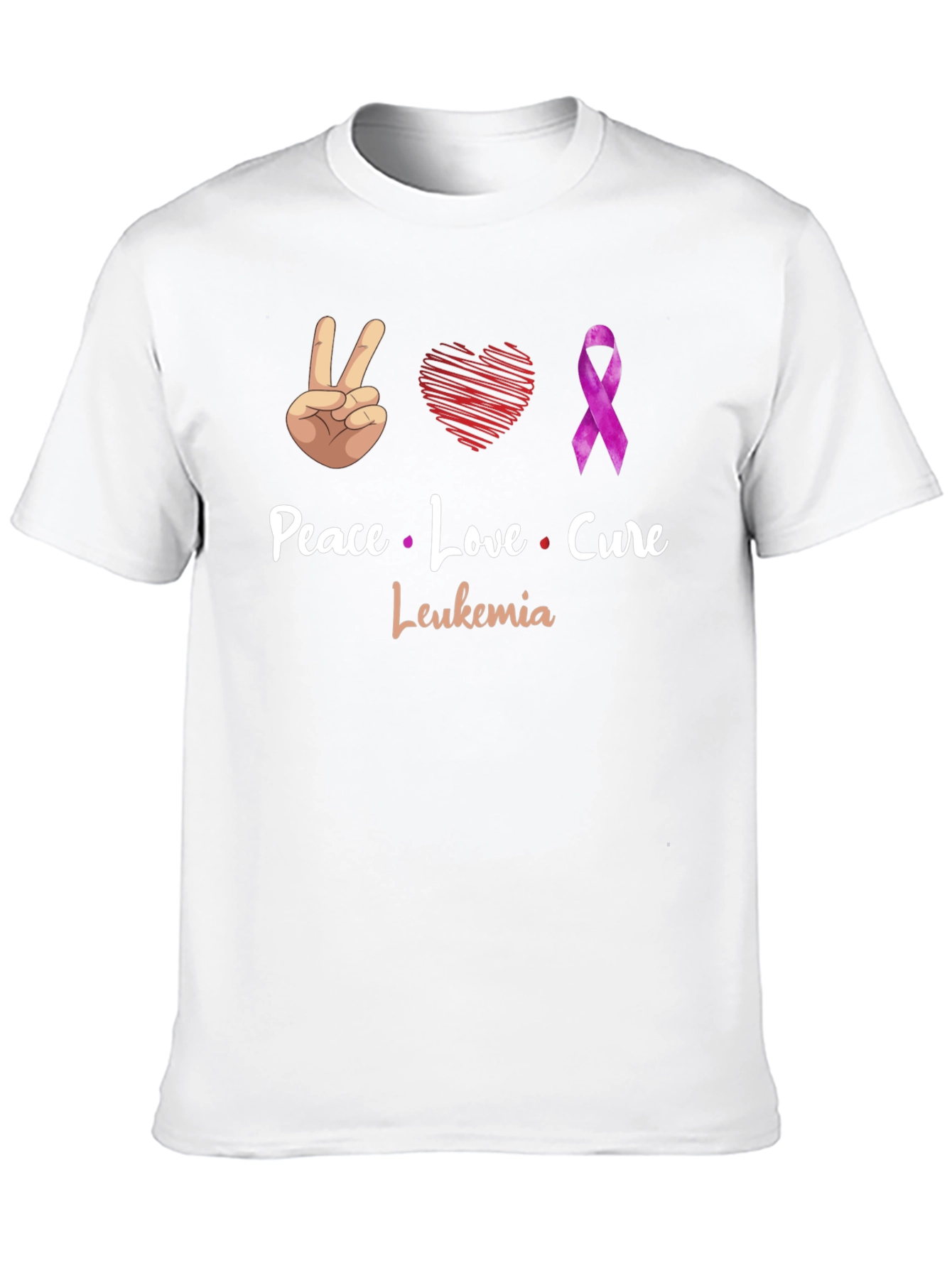 Peace Love Cure Leukemia Awareness T-Shirt