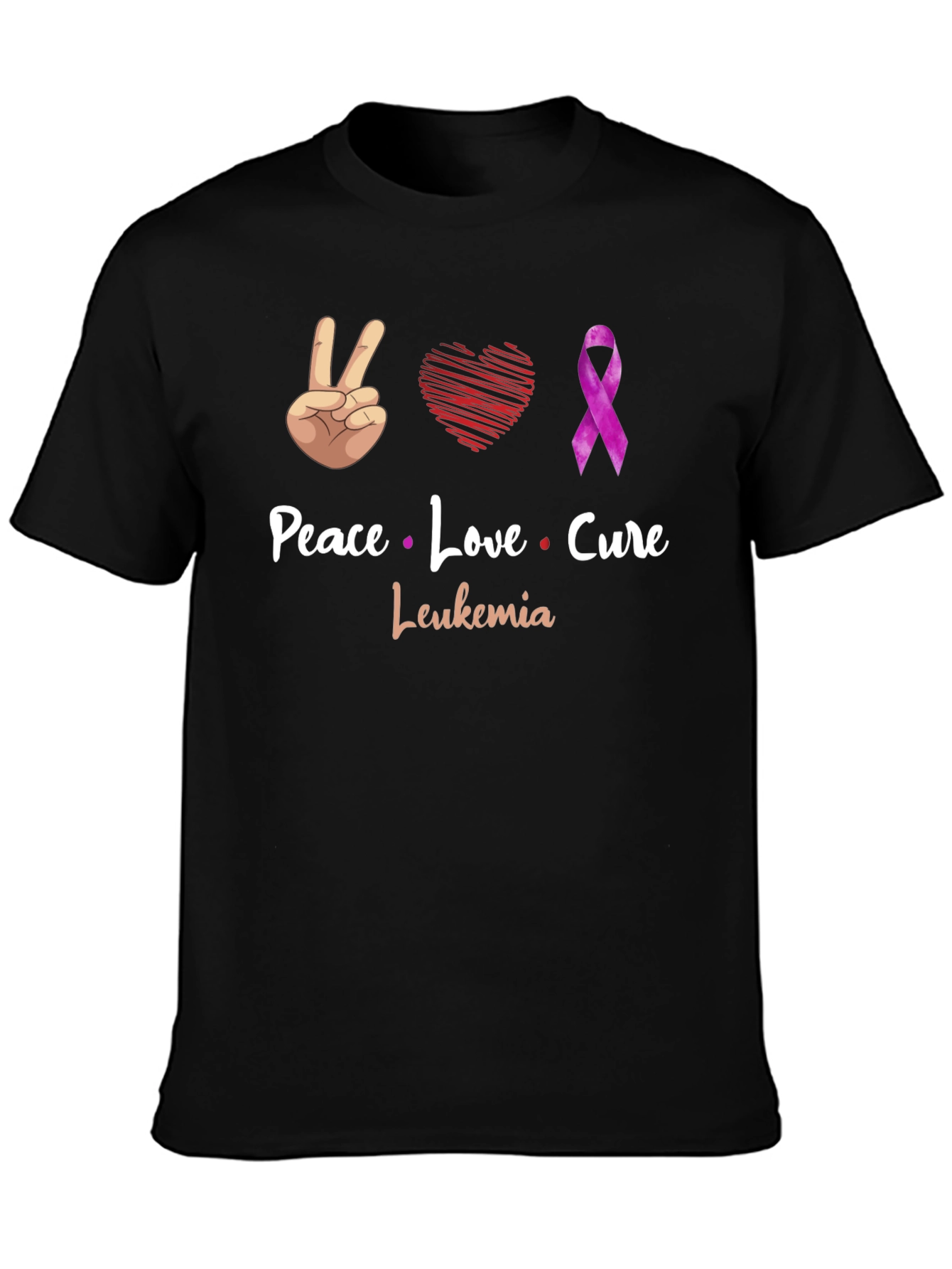 Peace Love Cure Leukemia Awareness T-Shirt