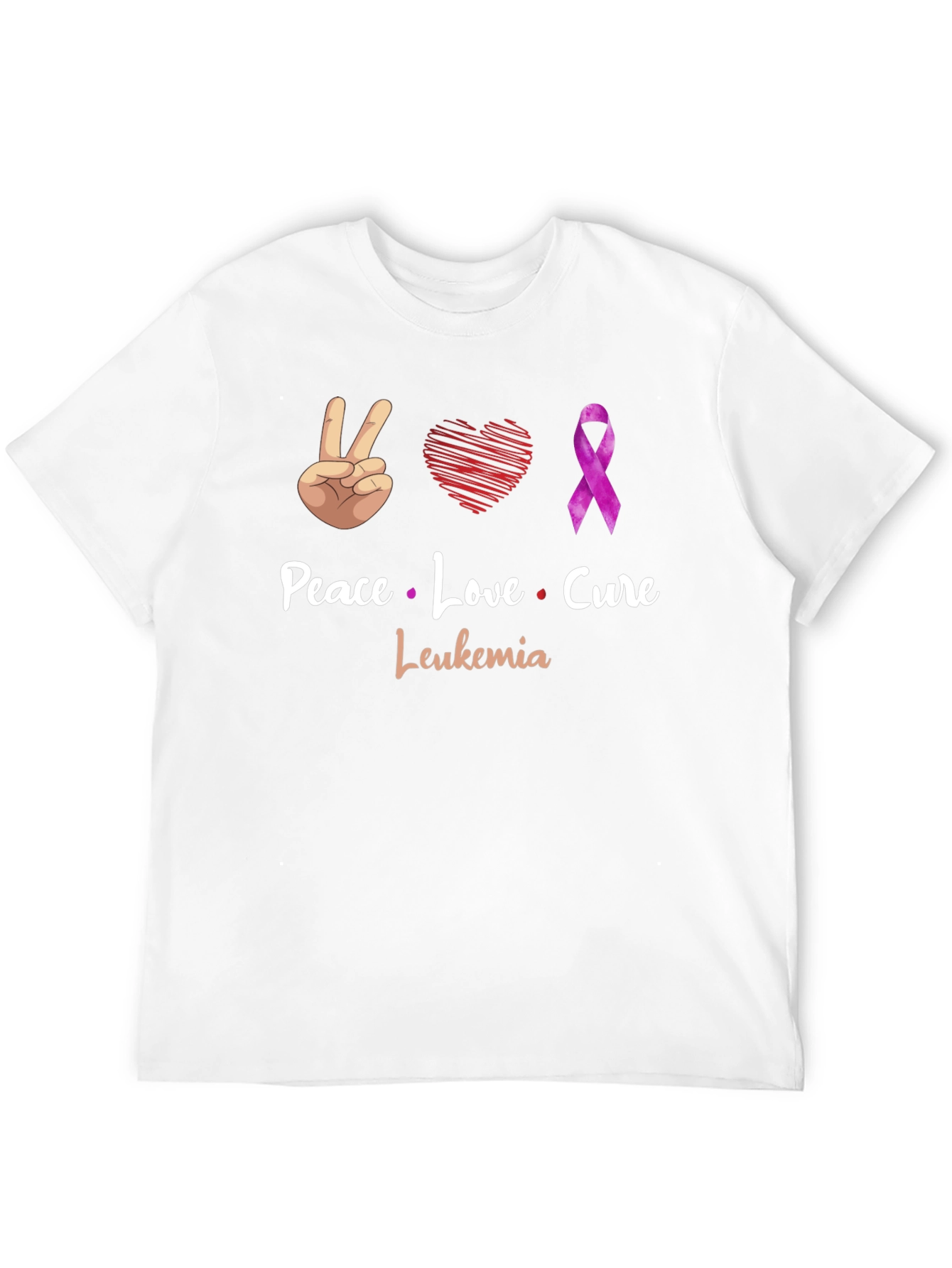 Peace Love Cure Leukemia Awareness T-Shirt