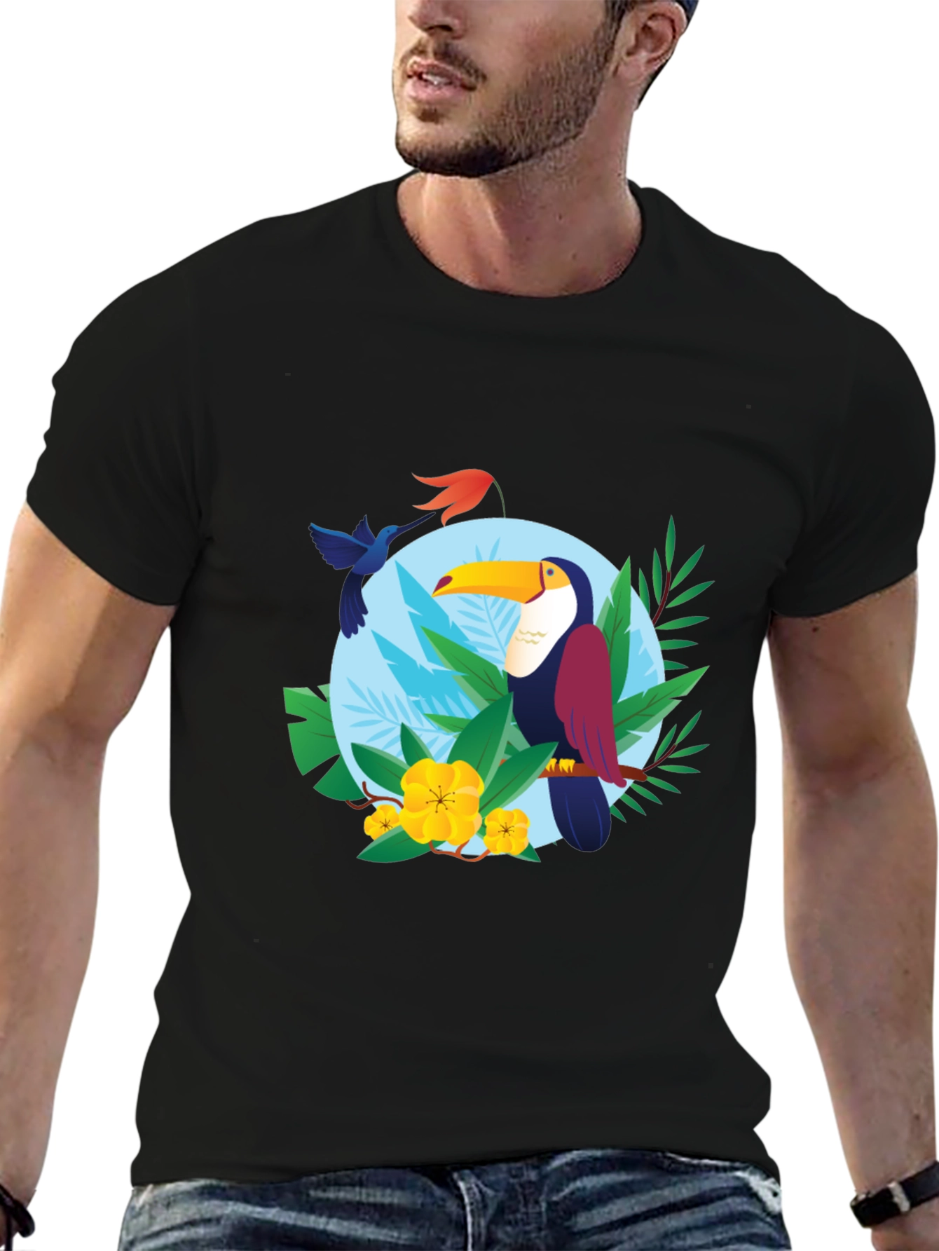 Tropical Toucan Graphic Tee - Vibrant & Comfortable