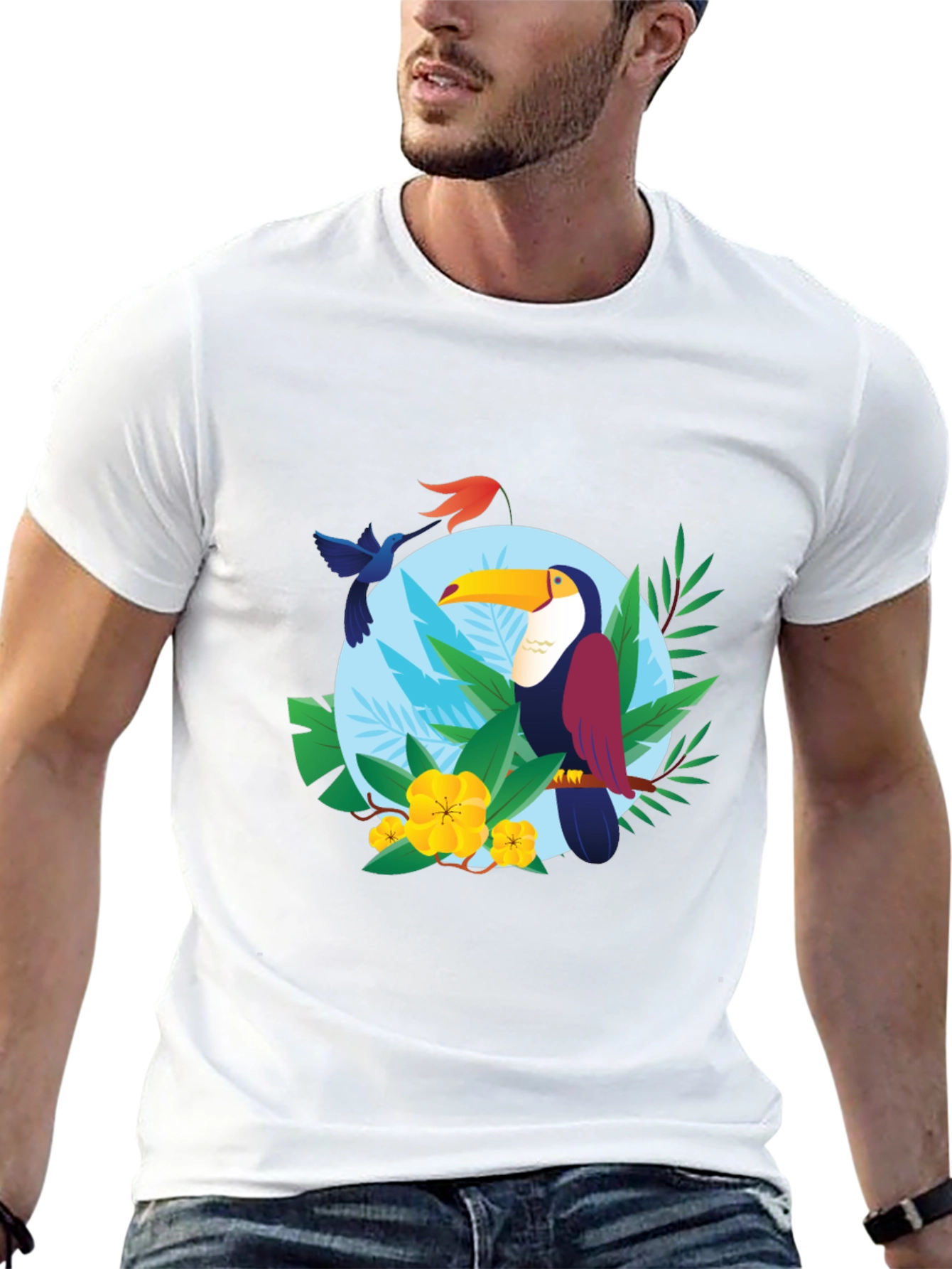 Tropical Toucan Graphic Tee - Vibrant & Comfortable
