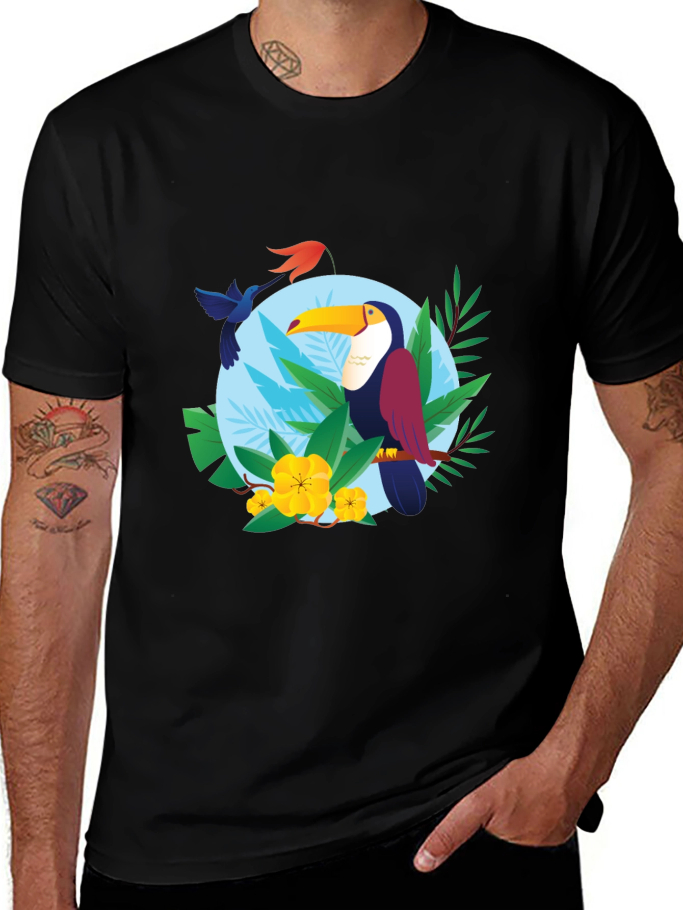 Tropical Toucan Graphic Tee - Vibrant & Comfortable