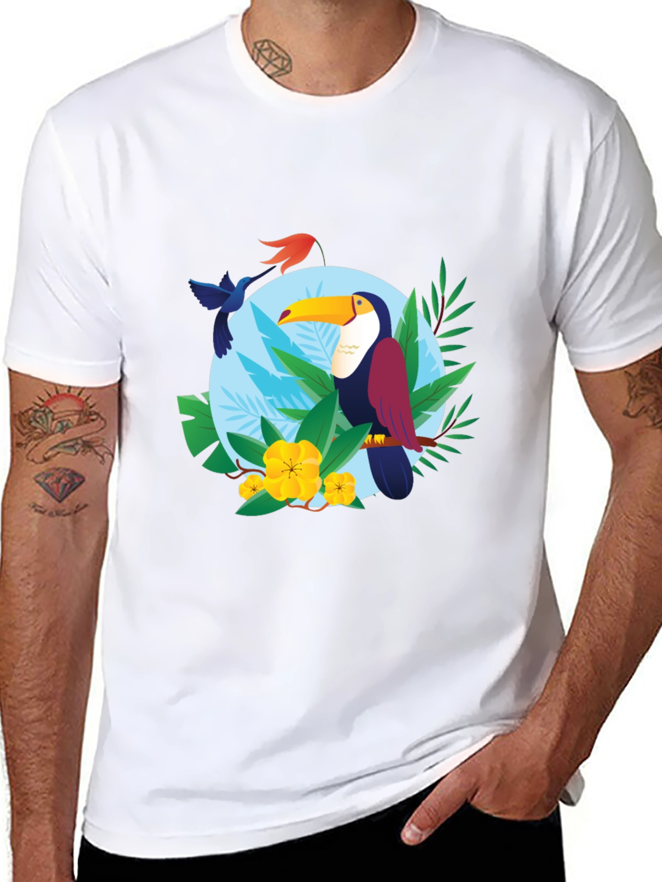 Tropical Toucan Graphic Tee - Vibrant & Comfortable