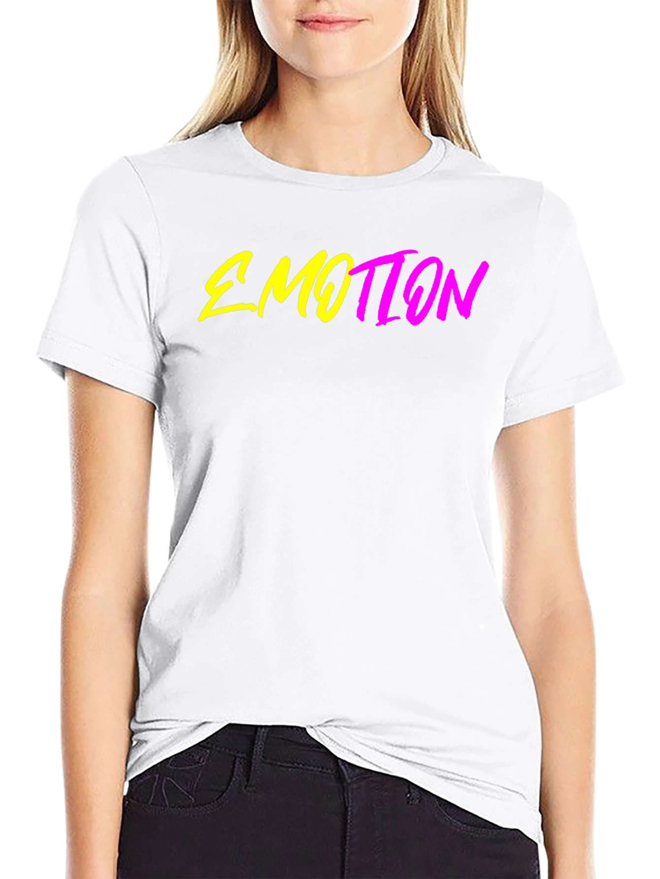 Emotion Graphic T-Shirt - Trendy Neon Design
