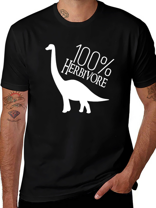 100% Herbivore Dinosaur T-Shirt - Black