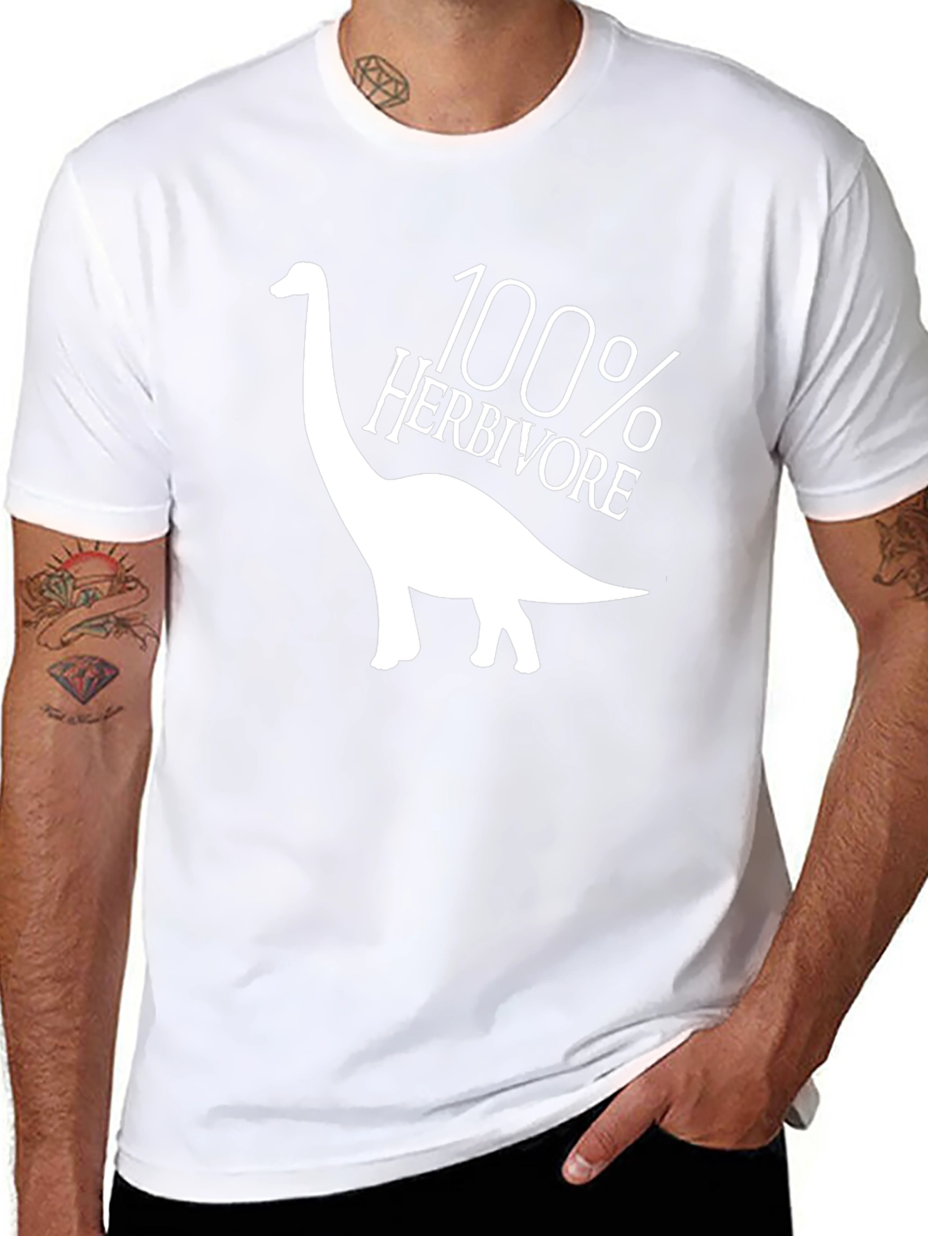 100% Herbivore Dinosaur T-Shirt - Black