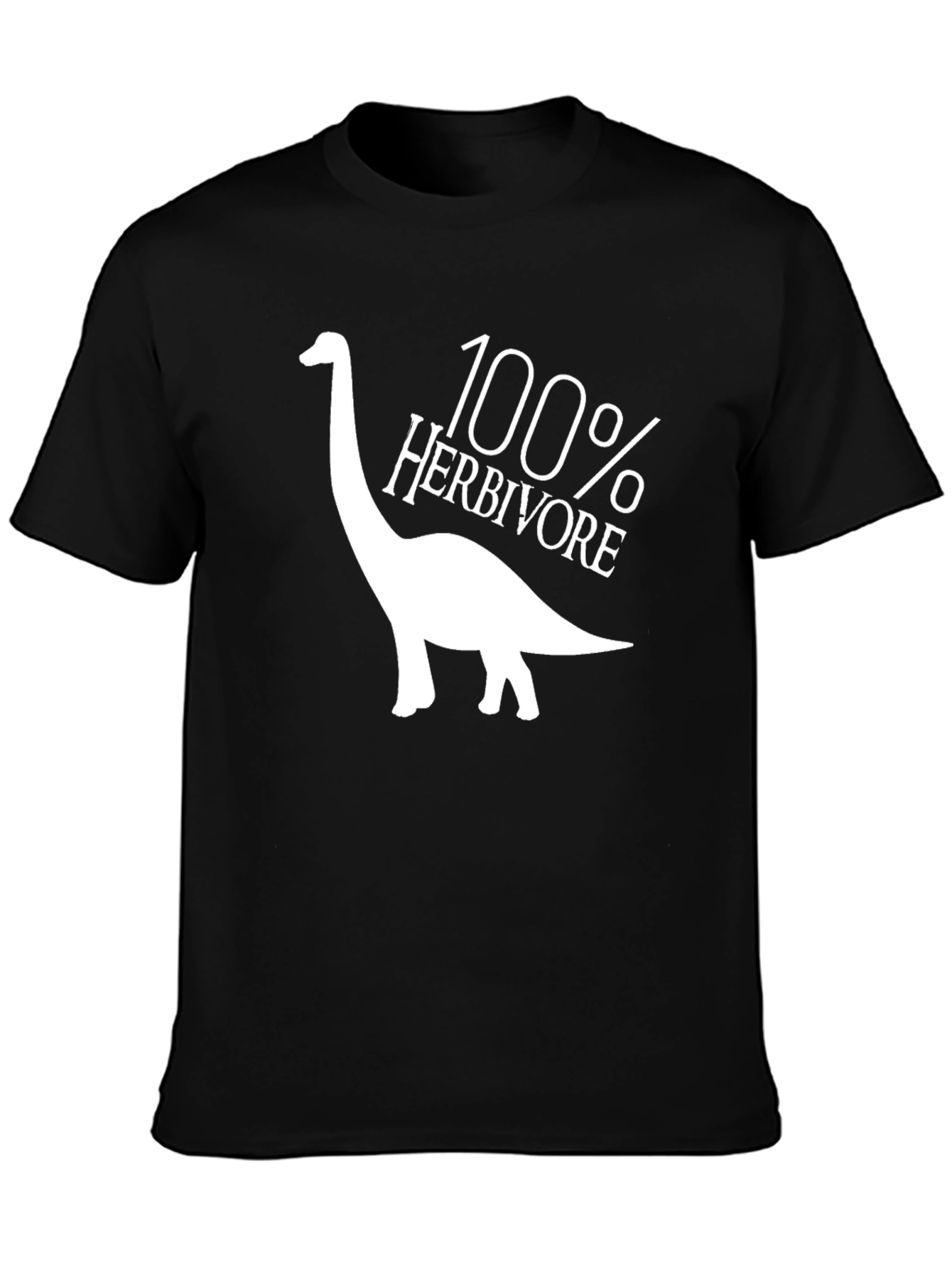 100% Herbivore Dinosaur T-Shirt - Black