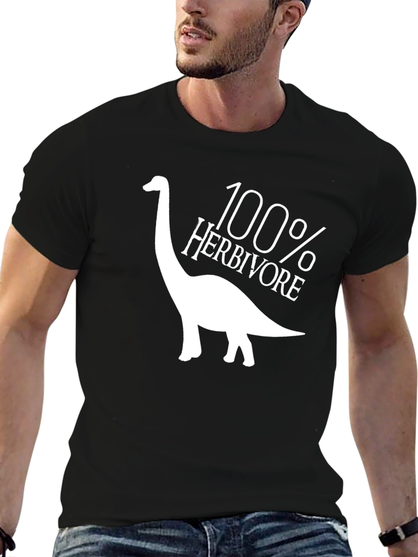 100% Herbivore Dinosaur T-Shirt - Black
