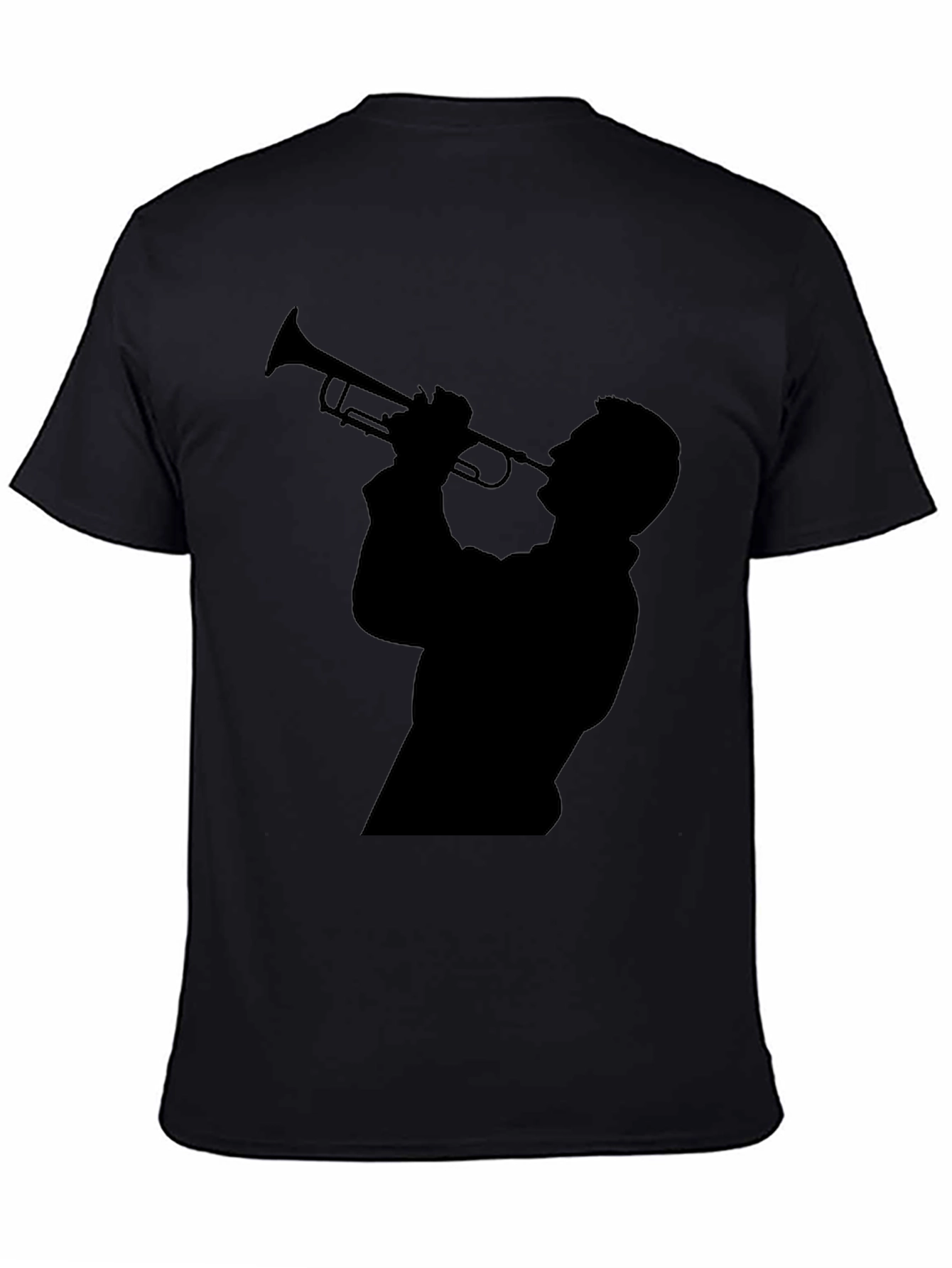 Trumpet Player Silhouette Black T-Shirt