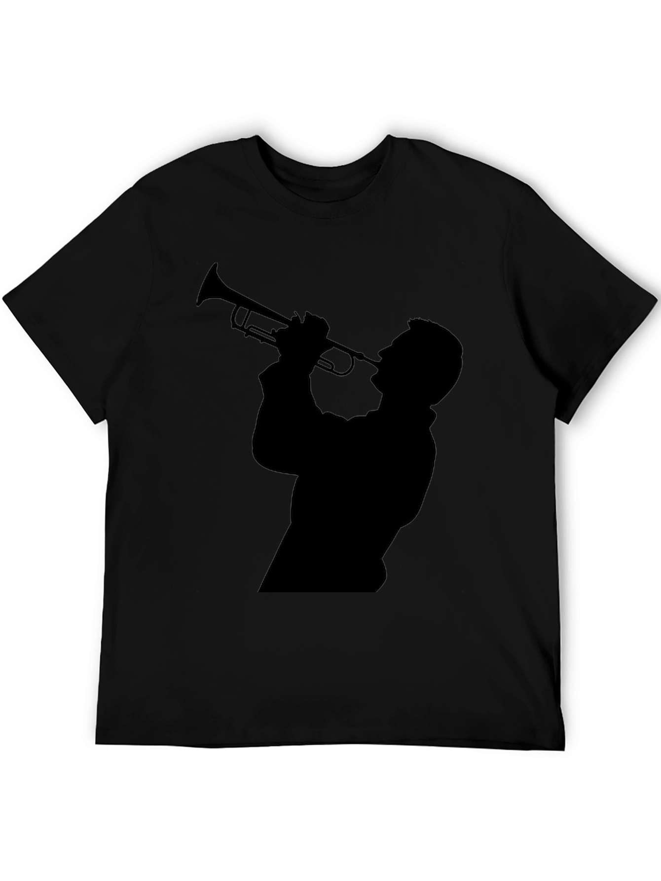 Trumpet Player Silhouette Black T-Shirt
