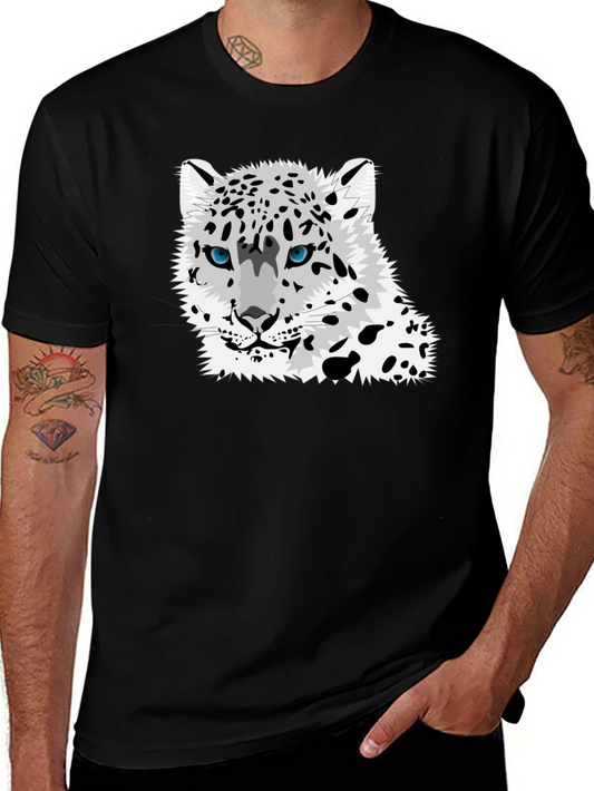 Snow Leopard Graphic Tee - Black T-Shirt