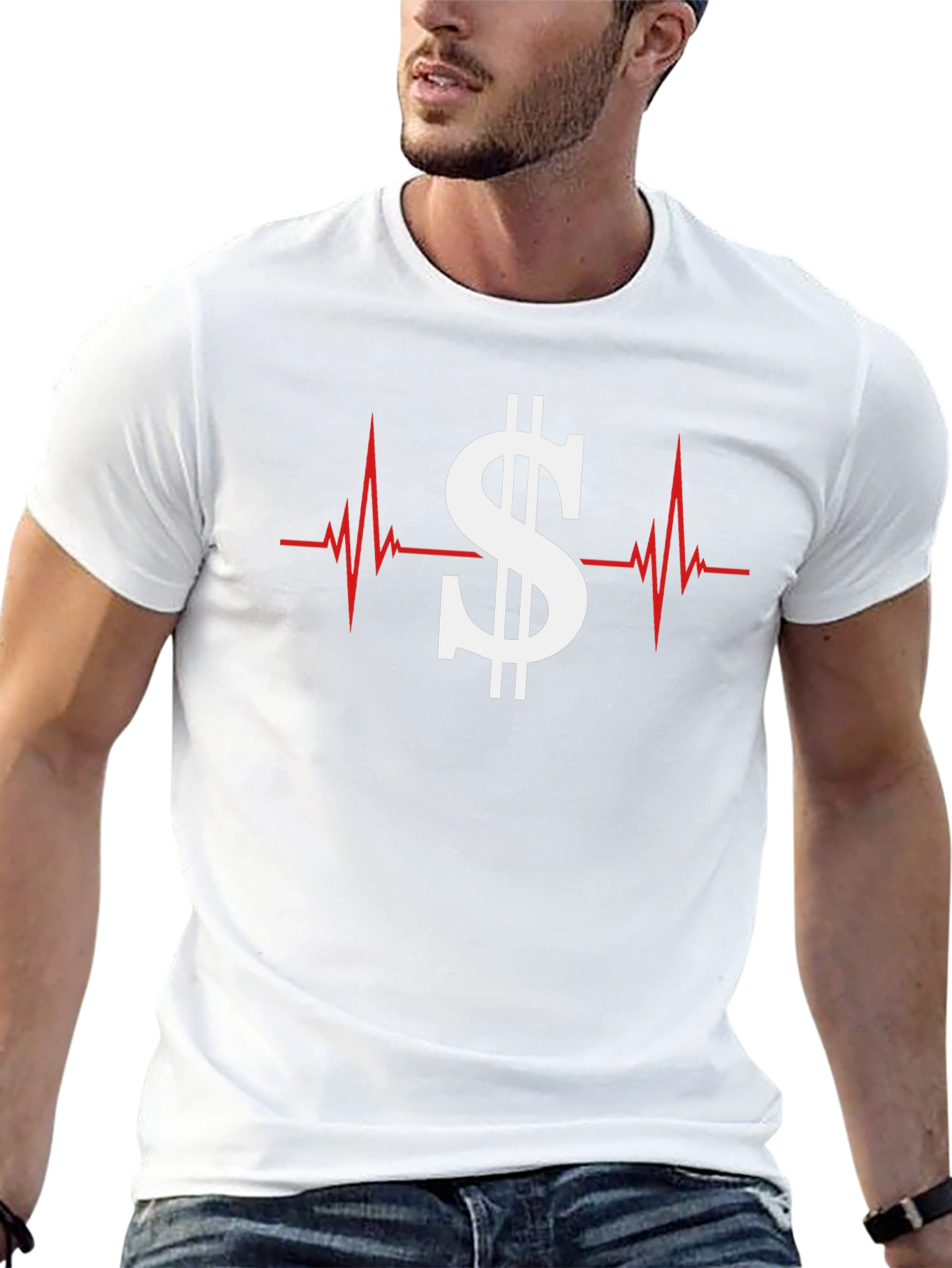 Money Heartbeat Graphic Tee - Black