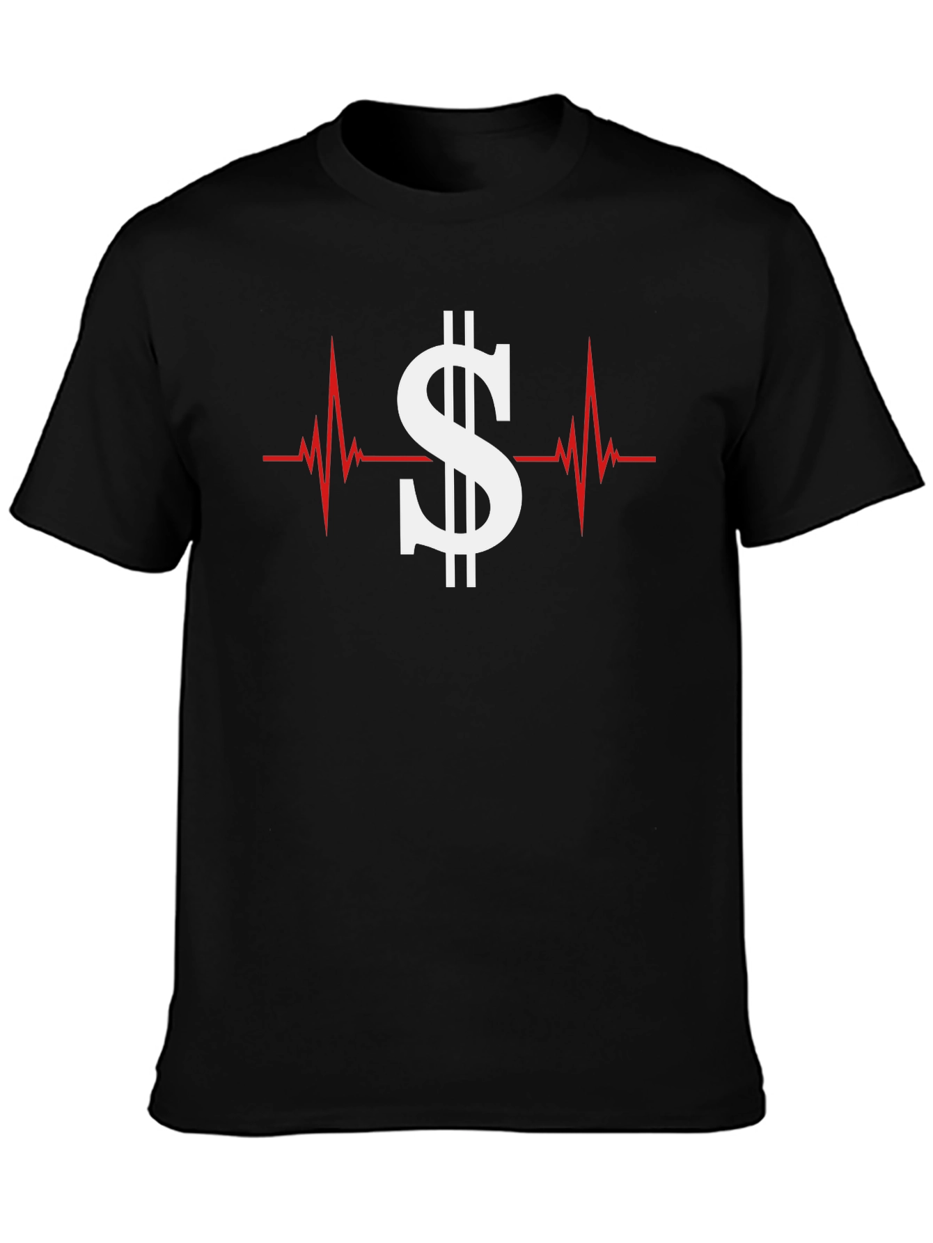 Money Heartbeat Graphic Tee - Black