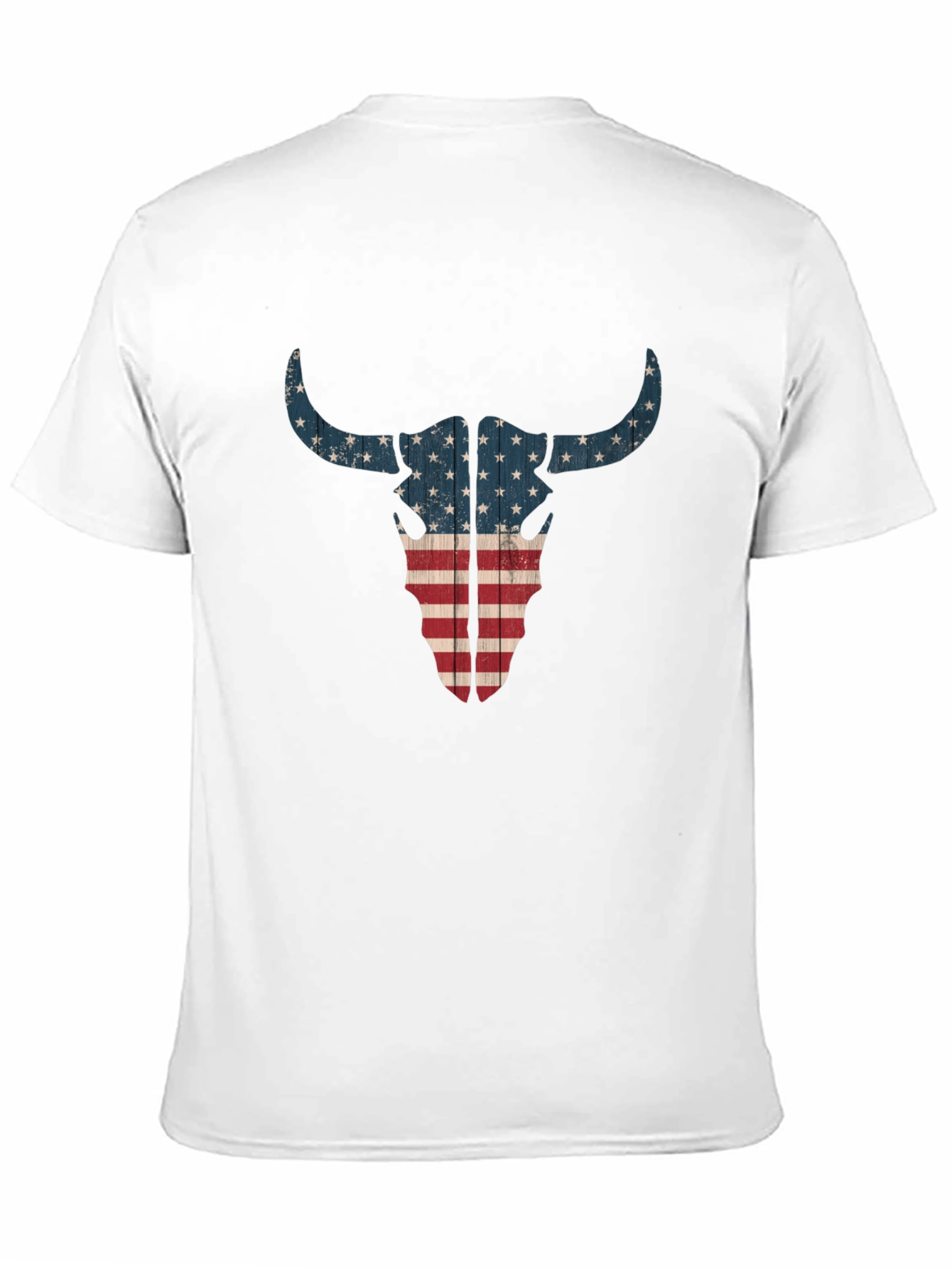 American Flag Bull Skull Graphic Tee