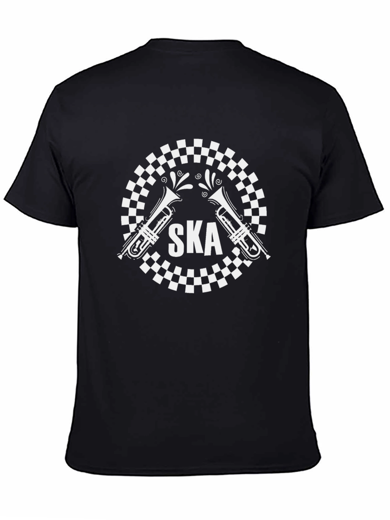 Ska Music T-Shirt - Black and White Checkerboard Design