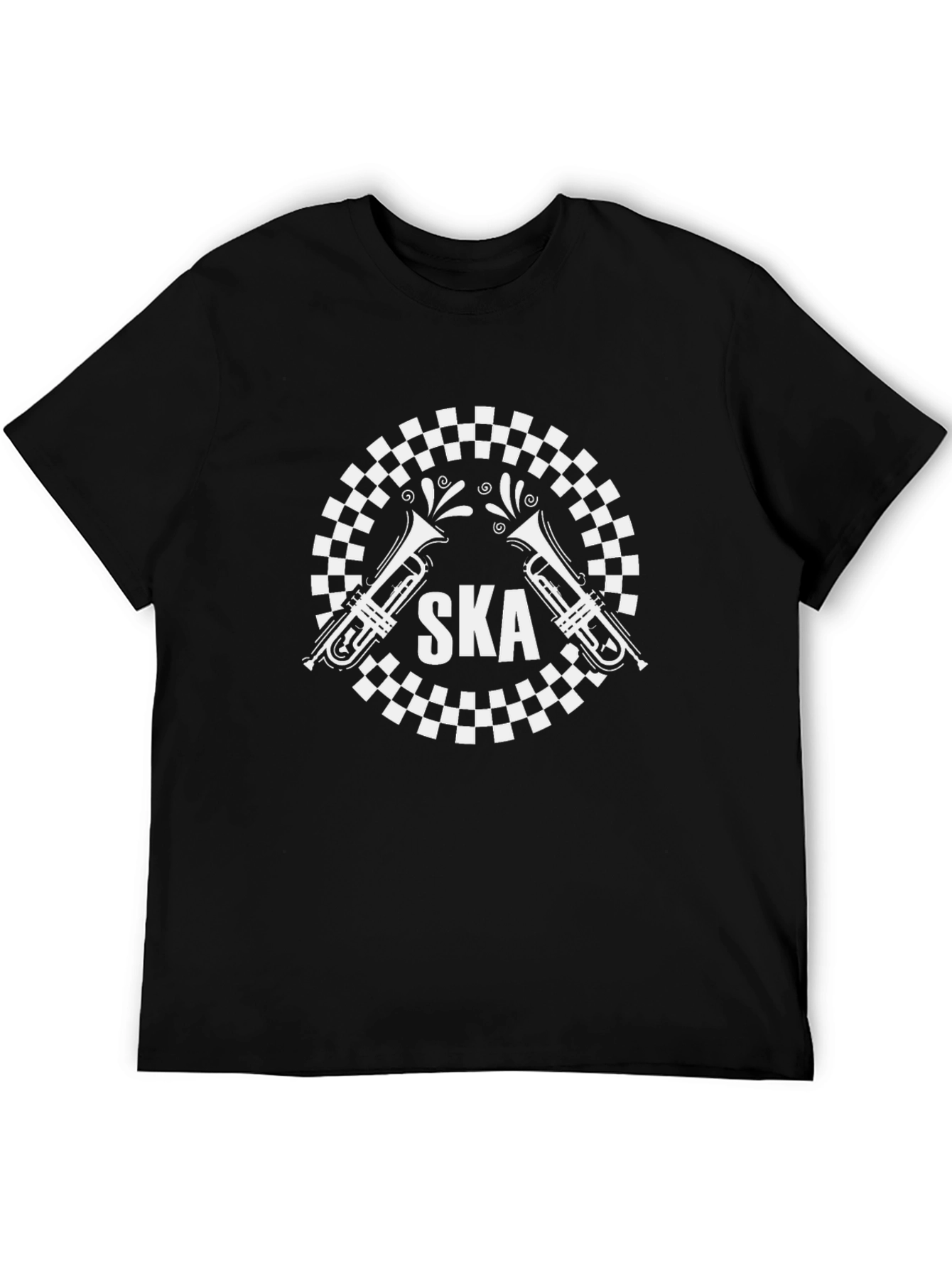 Ska Music T-Shirt - Black and White Checkerboard Design