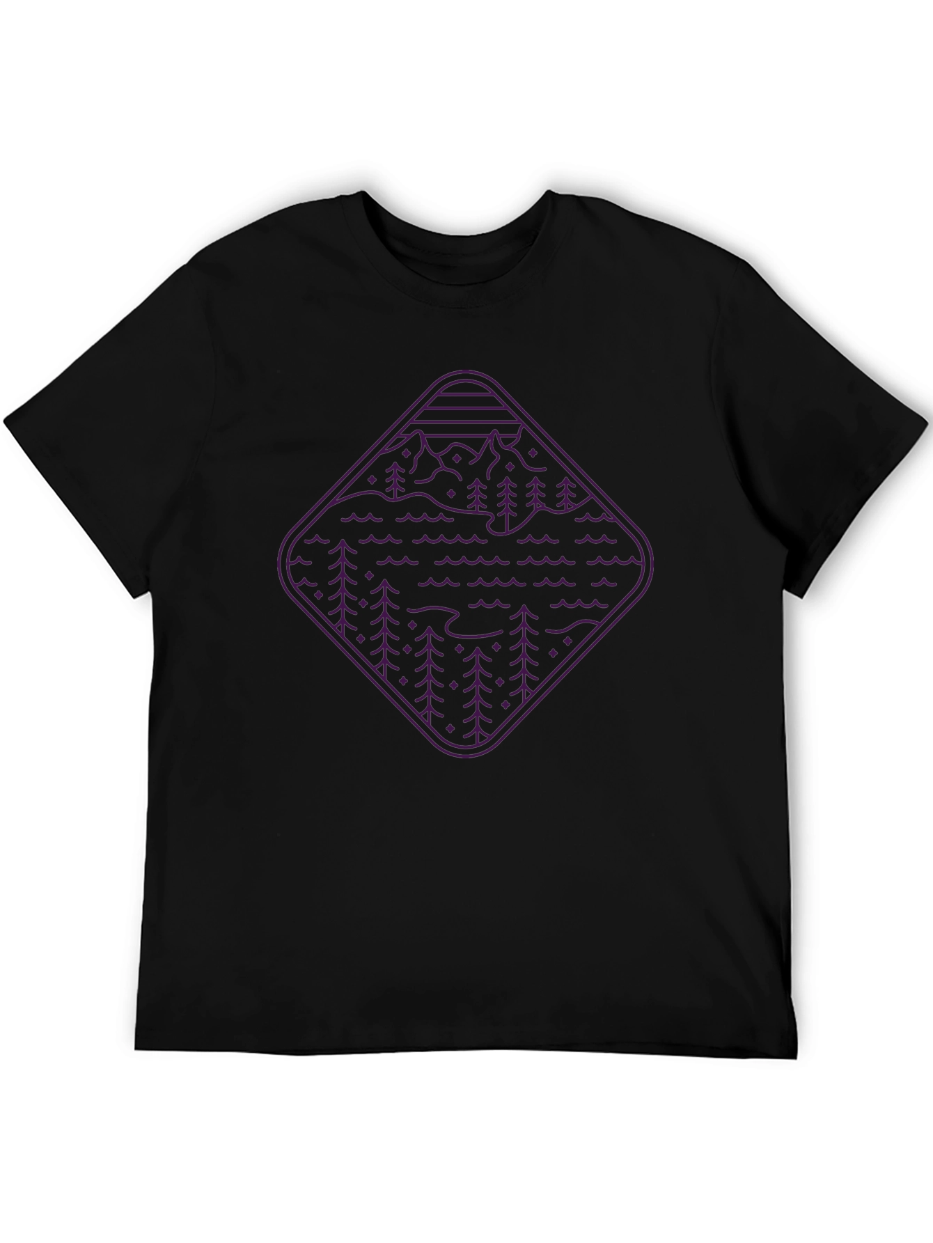 Nature Graphic Tee - Mountain & Forest Design