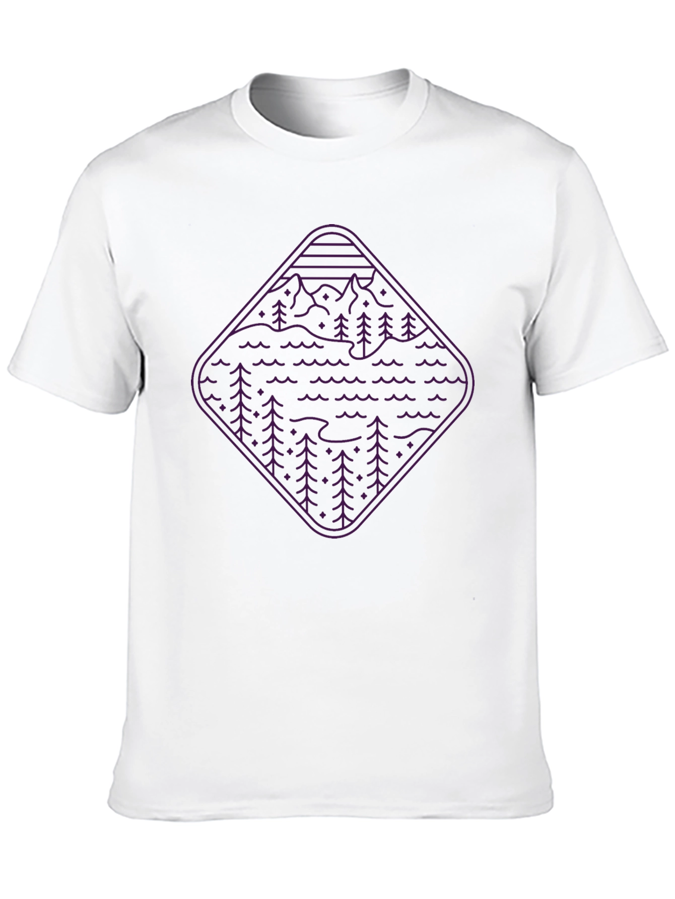 Nature Graphic Tee - Mountain & Forest Design