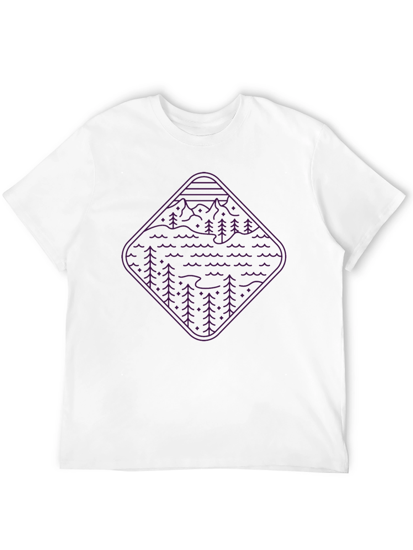Nature Graphic Tee - Mountain & Forest Design