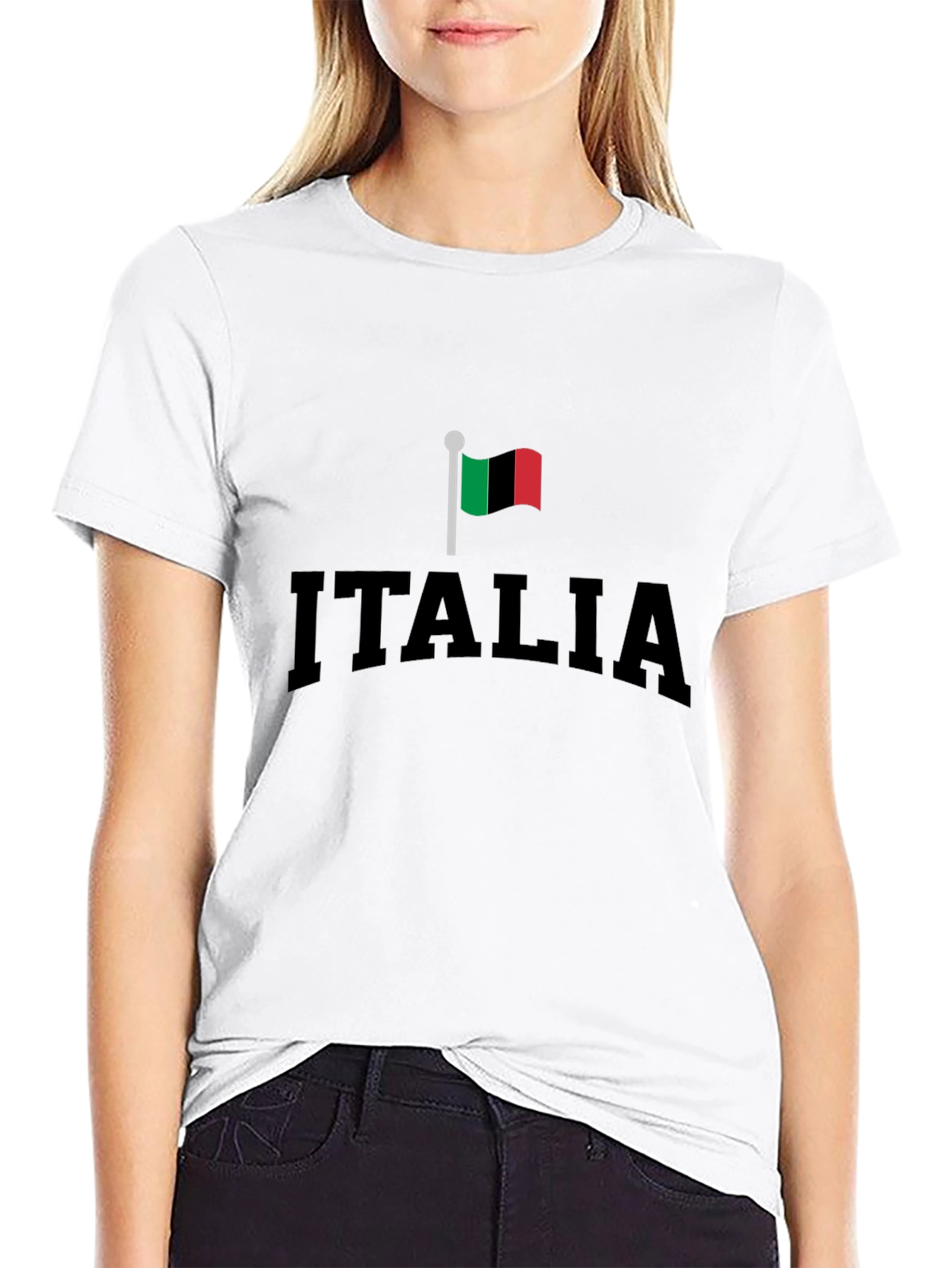 Italia Flag Graphic T-Shirt - Black