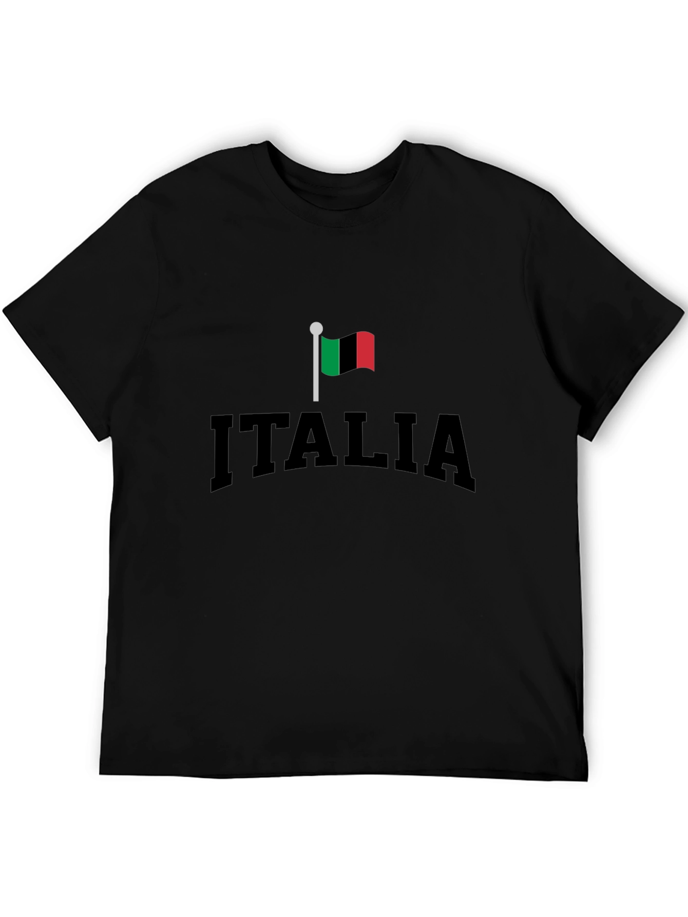 Italia Flag Graphic T-Shirt - Black