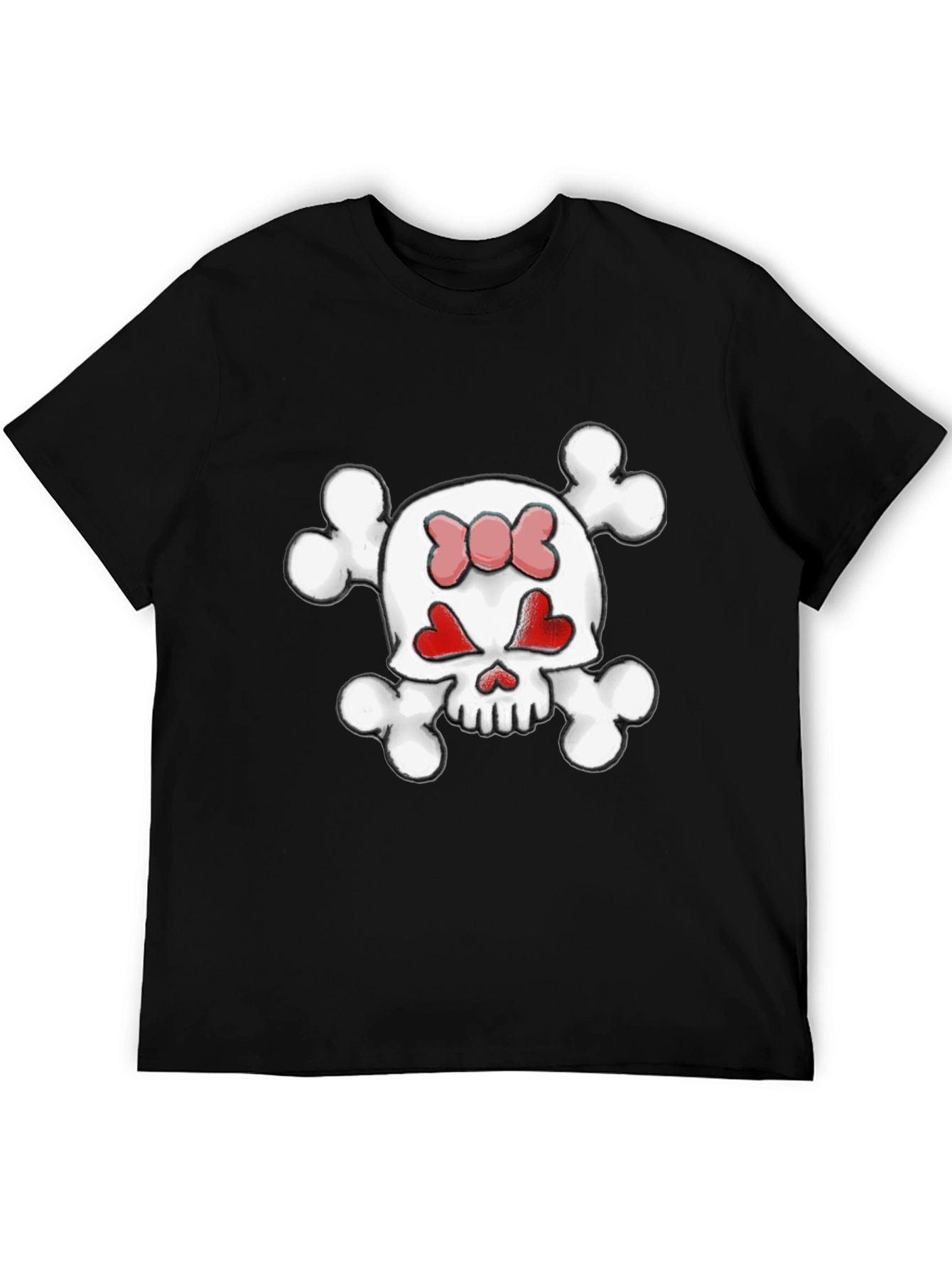 Skull & Crossbones Heart Eyes Bow T-Shirt