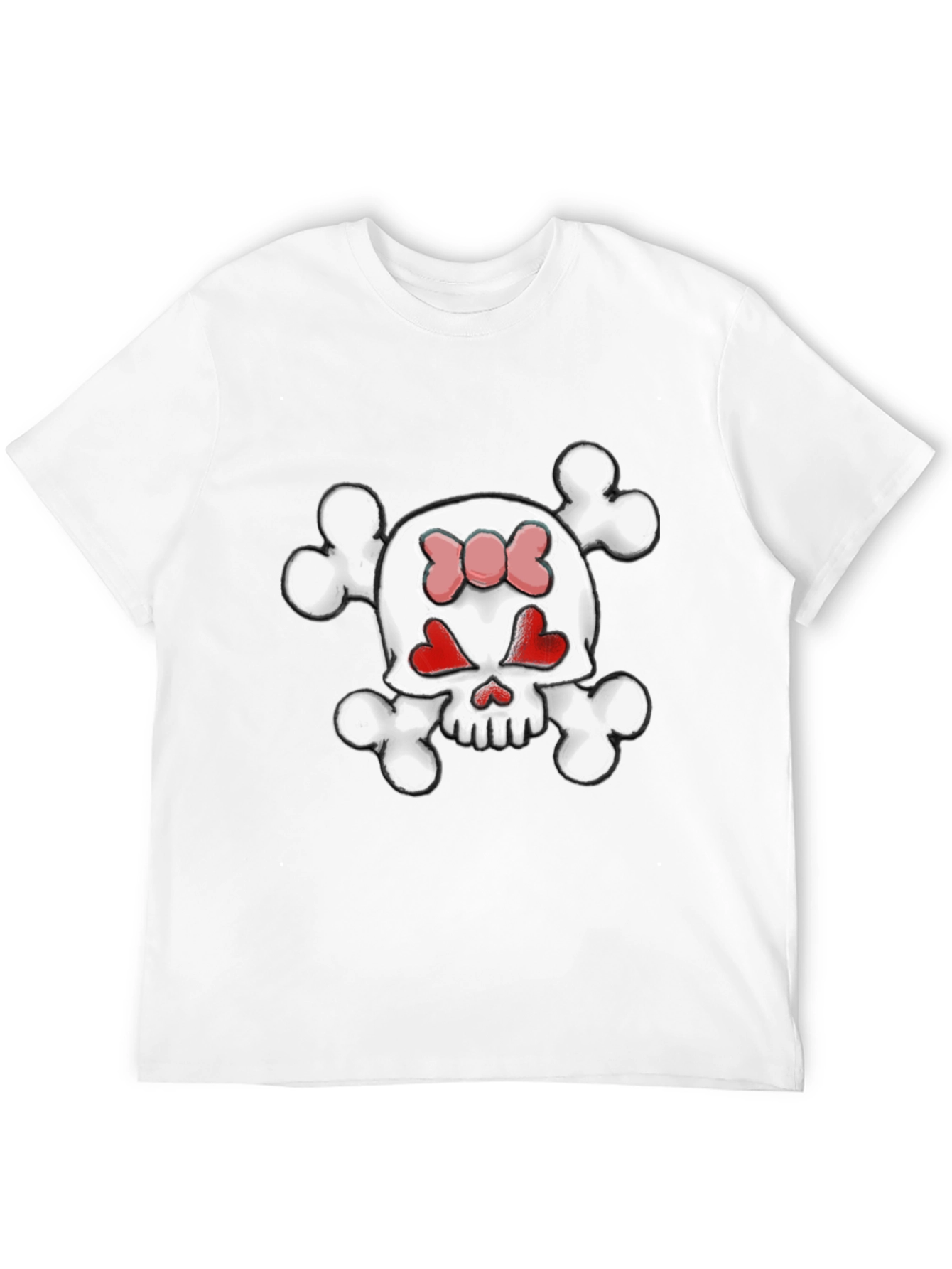 Skull & Crossbones Heart Eyes Bow T-Shirt