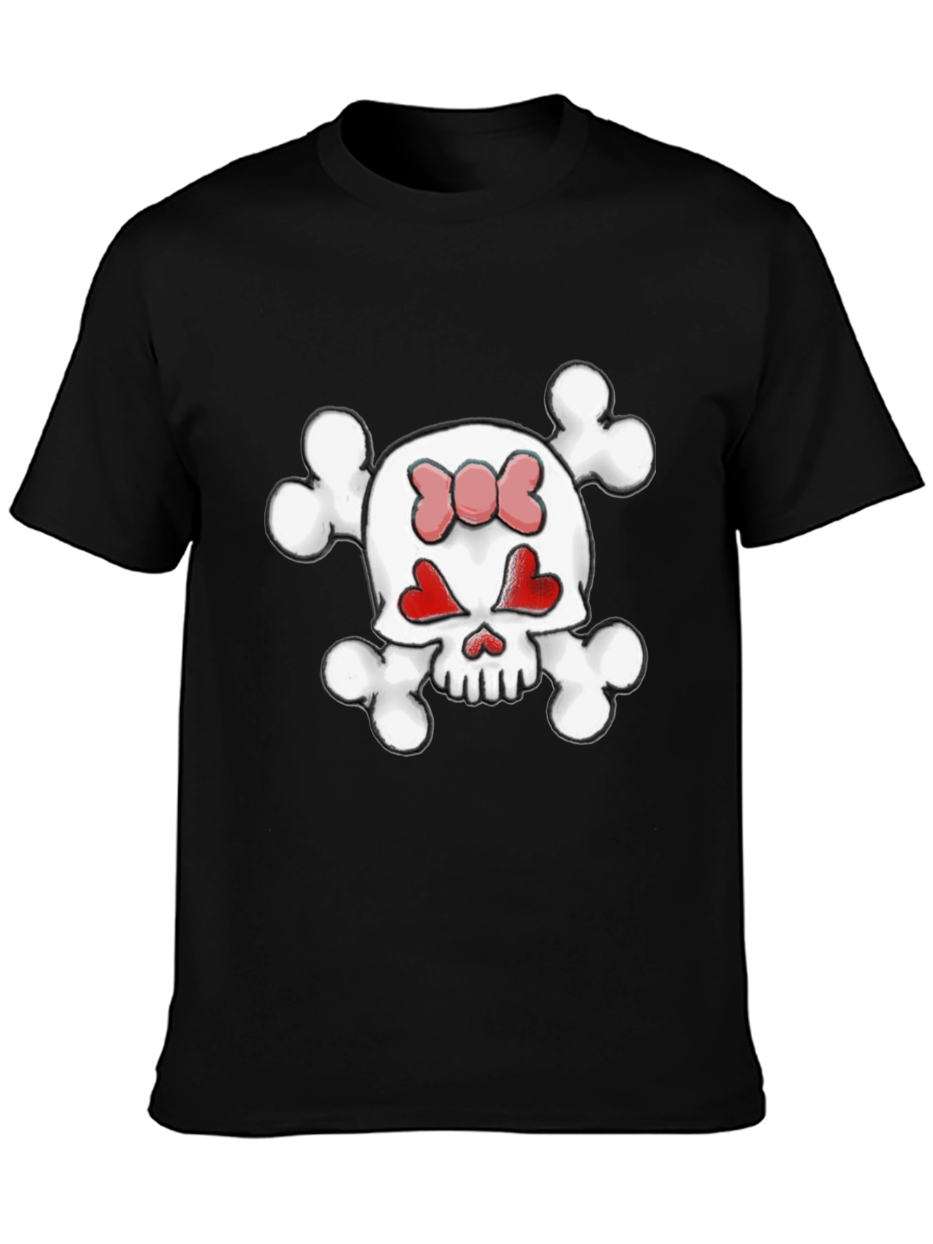 Skull & Crossbones Heart Eyes Bow T-Shirt