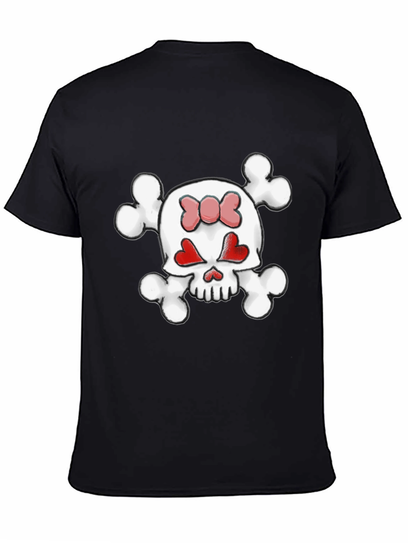Skull & Crossbones Heart Eyes Bow T-Shirt