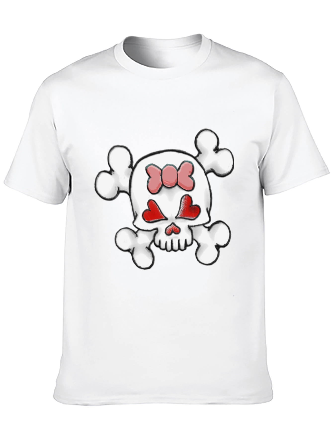 Skull & Crossbones Heart Eyes Bow T-Shirt