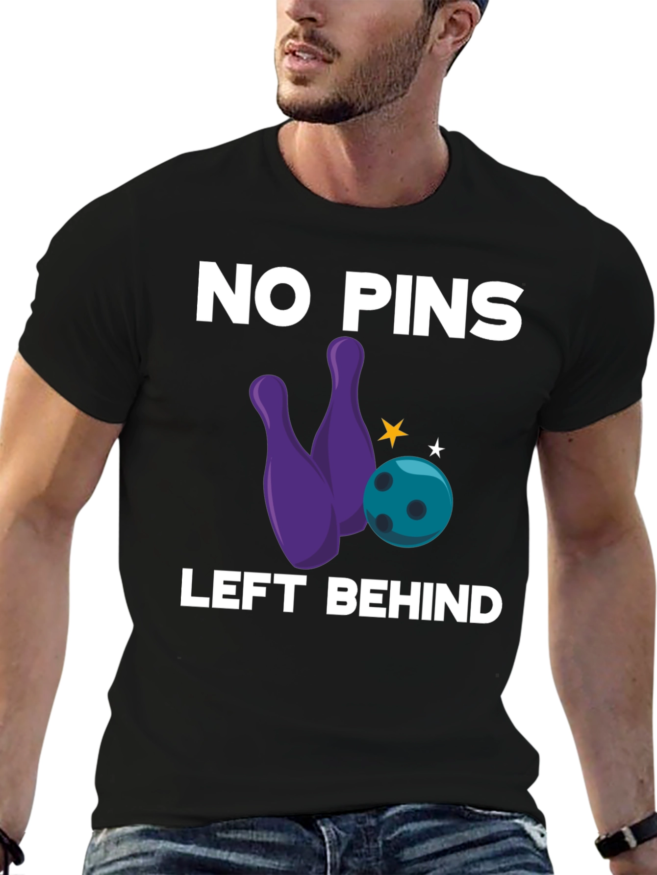 No Pins Left Behind Bowling Graphic Tee