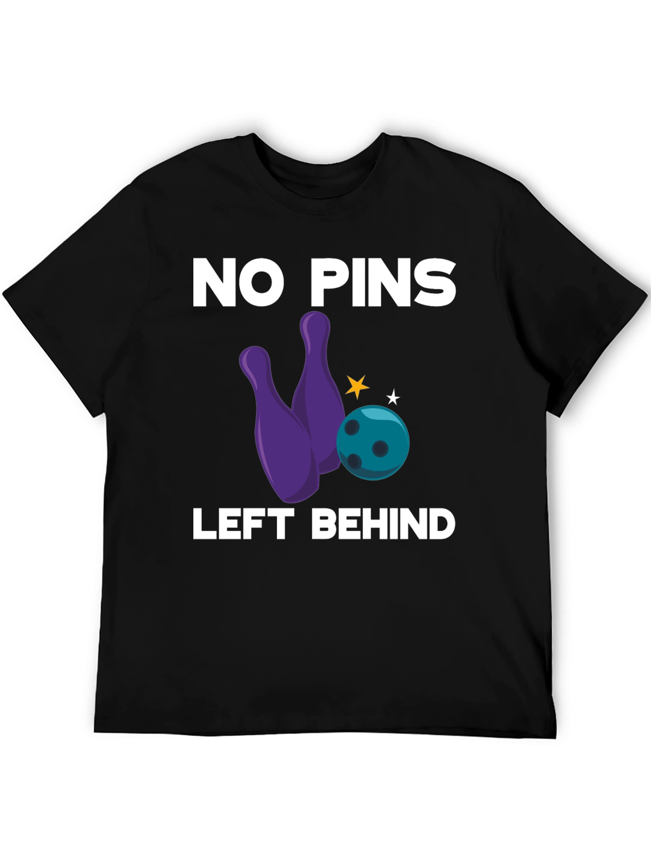 No Pins Left Behind Bowling Graphic Tee