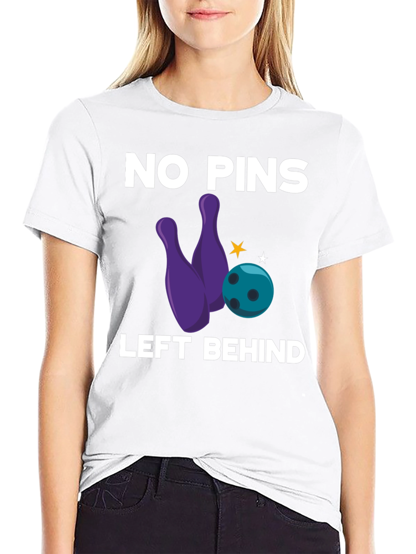 No Pins Left Behind Bowling Graphic Tee