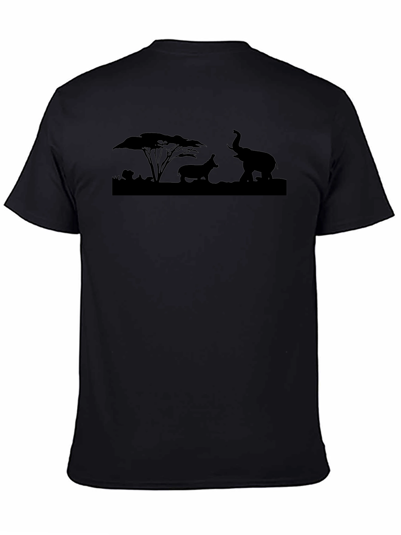 Safari Silhouette T-Shirt: Elephant & Hippo Graphic Tee