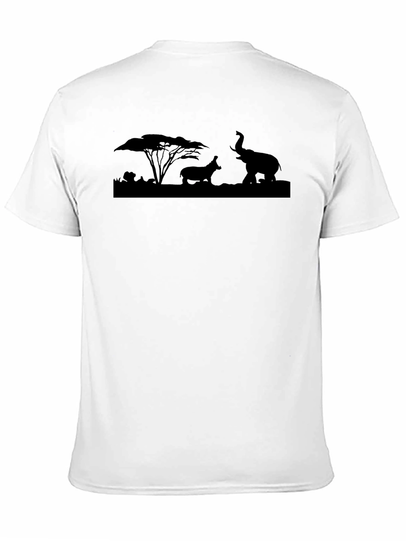 Safari Silhouette T-Shirt: Elephant & Hippo Graphic Tee