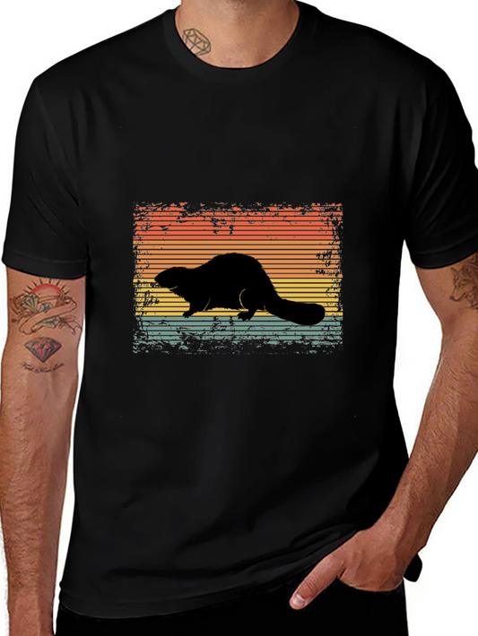 Retro Beaver Silhouette Graphic Tee