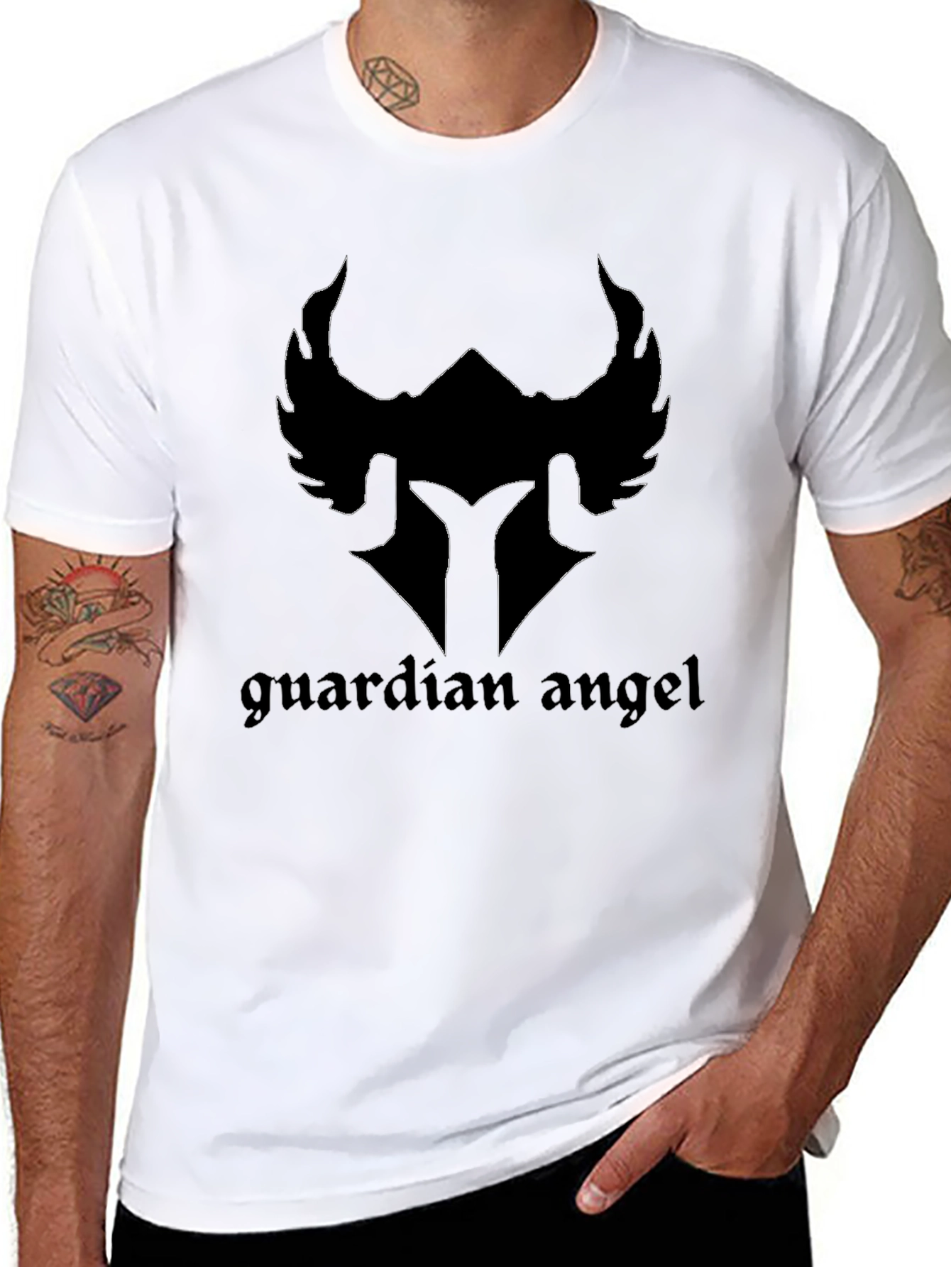 Guardian Angel Graphic Black T-Shirt