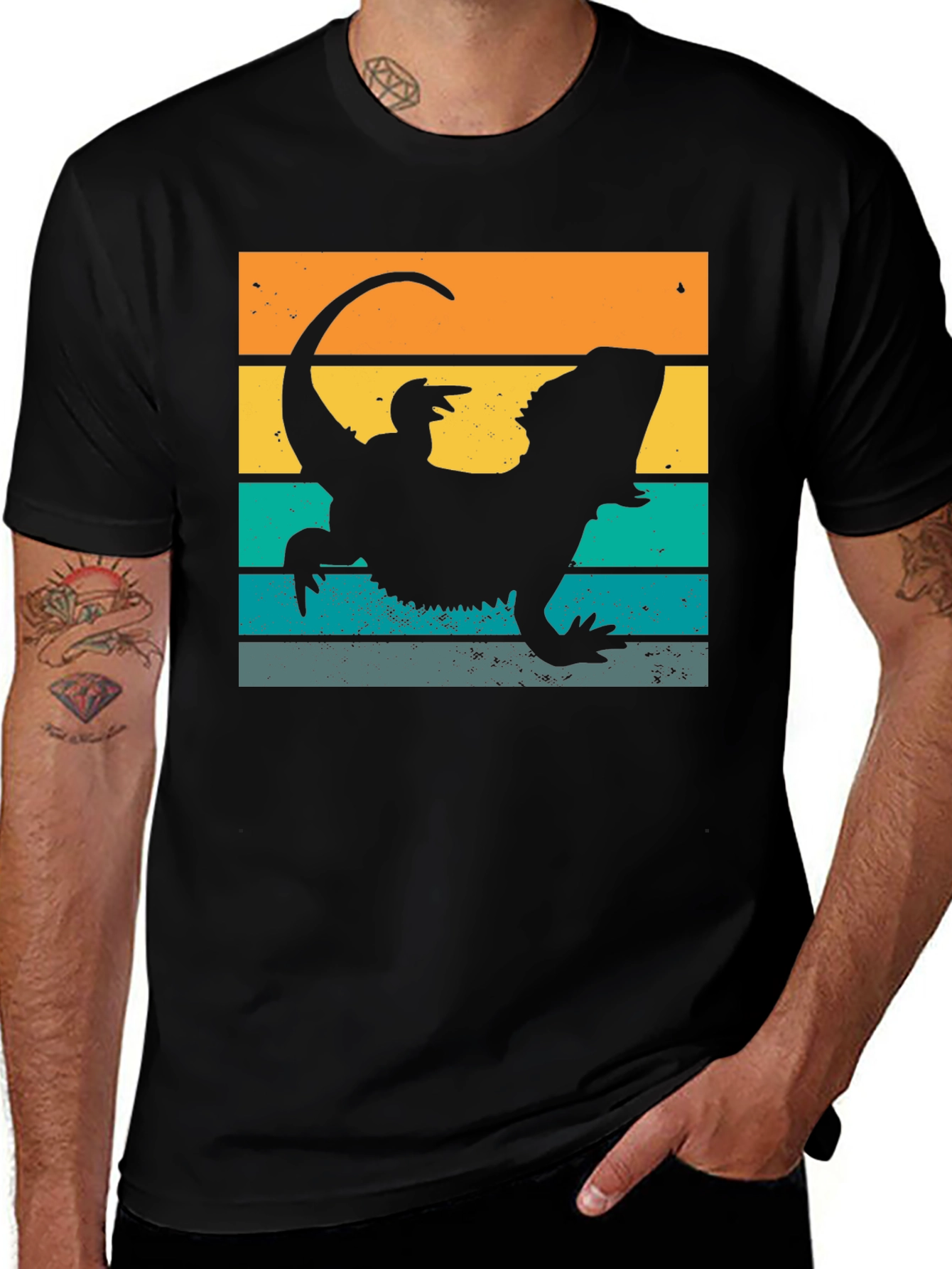 Retro Bearded Dragon T-Shirt - Cool Lizard Tee