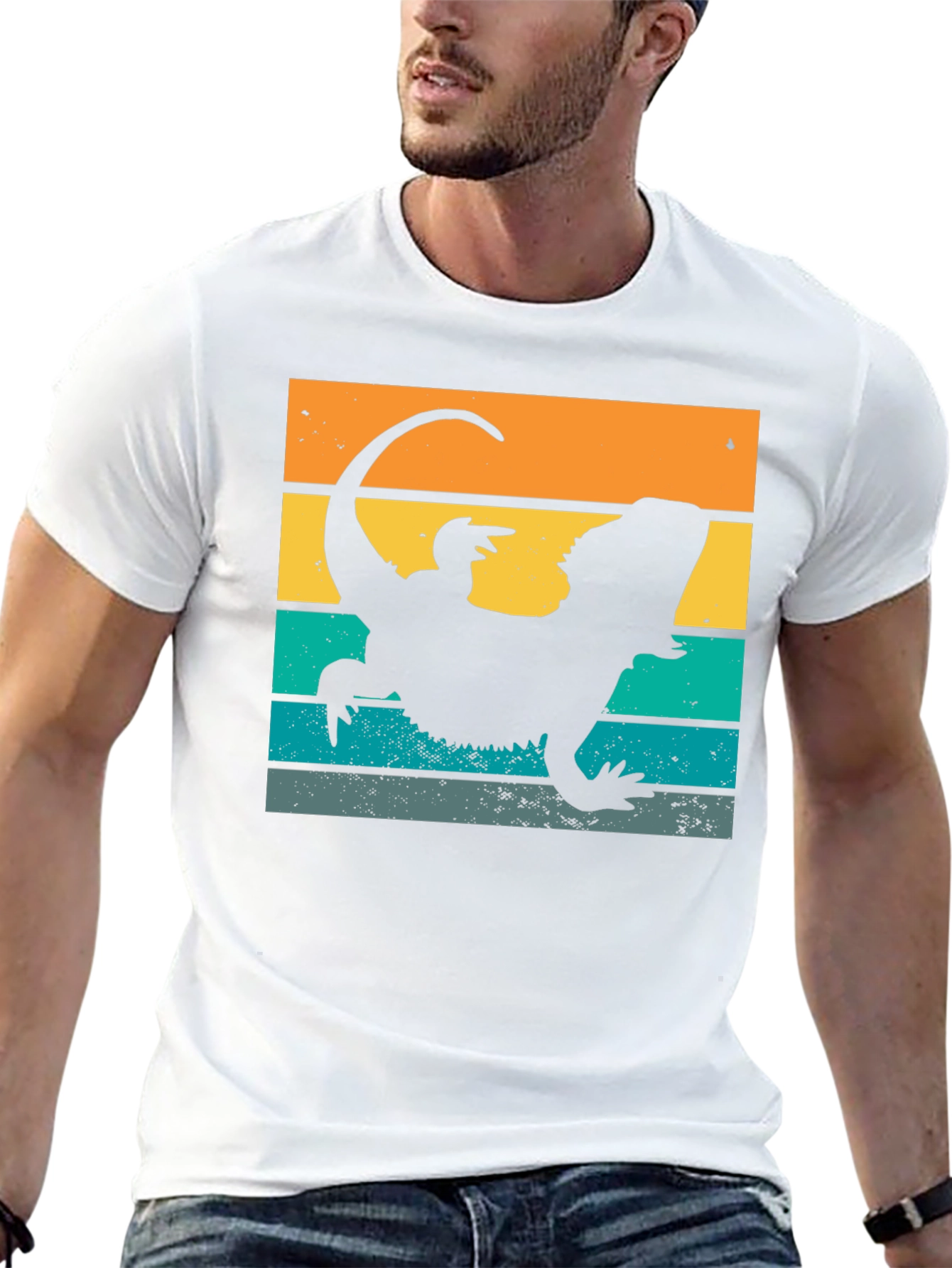 Retro Bearded Dragon T-Shirt - Cool Lizard Tee