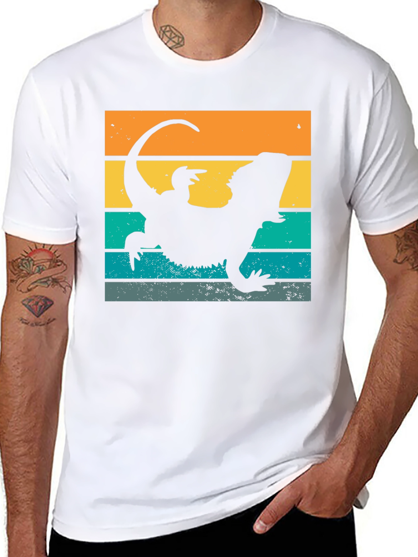Retro Bearded Dragon T-Shirt - Cool Lizard Tee