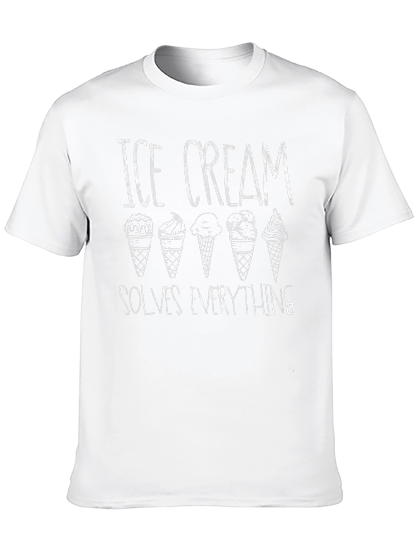 Ice Cream Solves Everything T-Shirt - Black