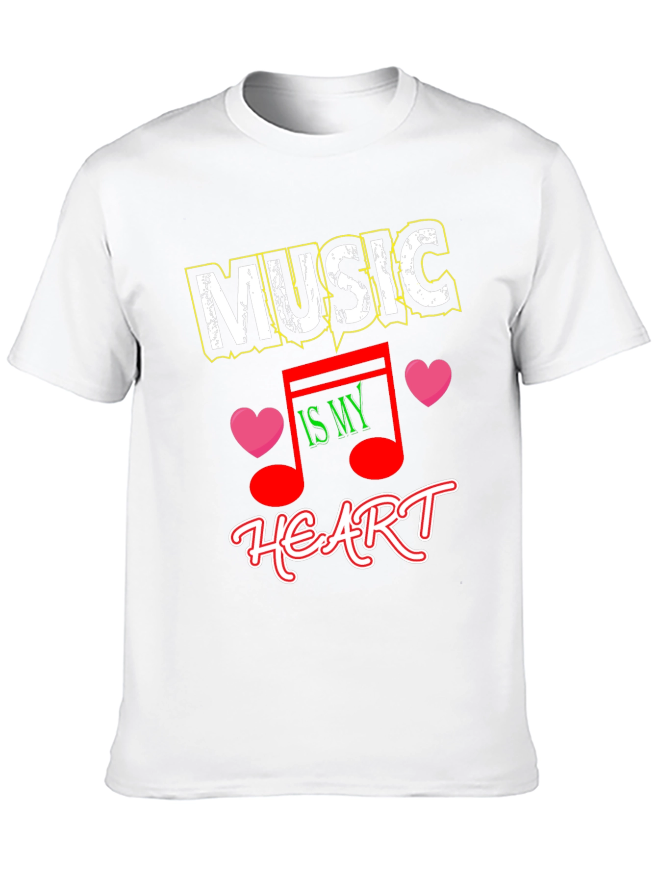 Music is My Heart Black Graphic Tee